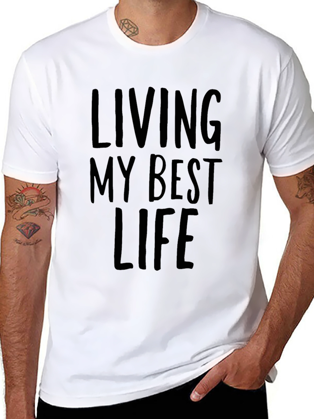 Black Living My Best Life T-Shirt - Black Tee view 8