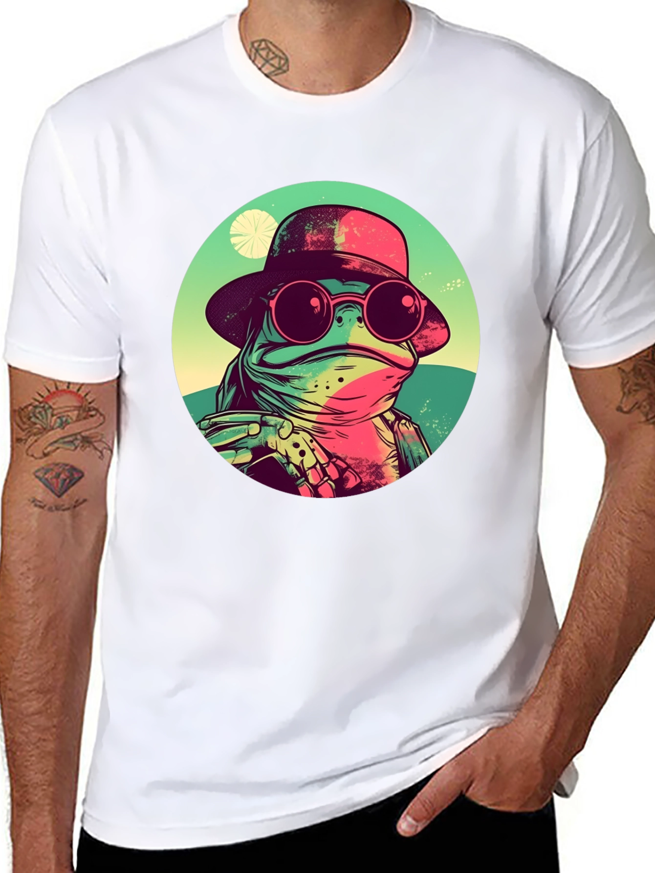 Black Cool Frog Graphic Tee - Unique Design view 8