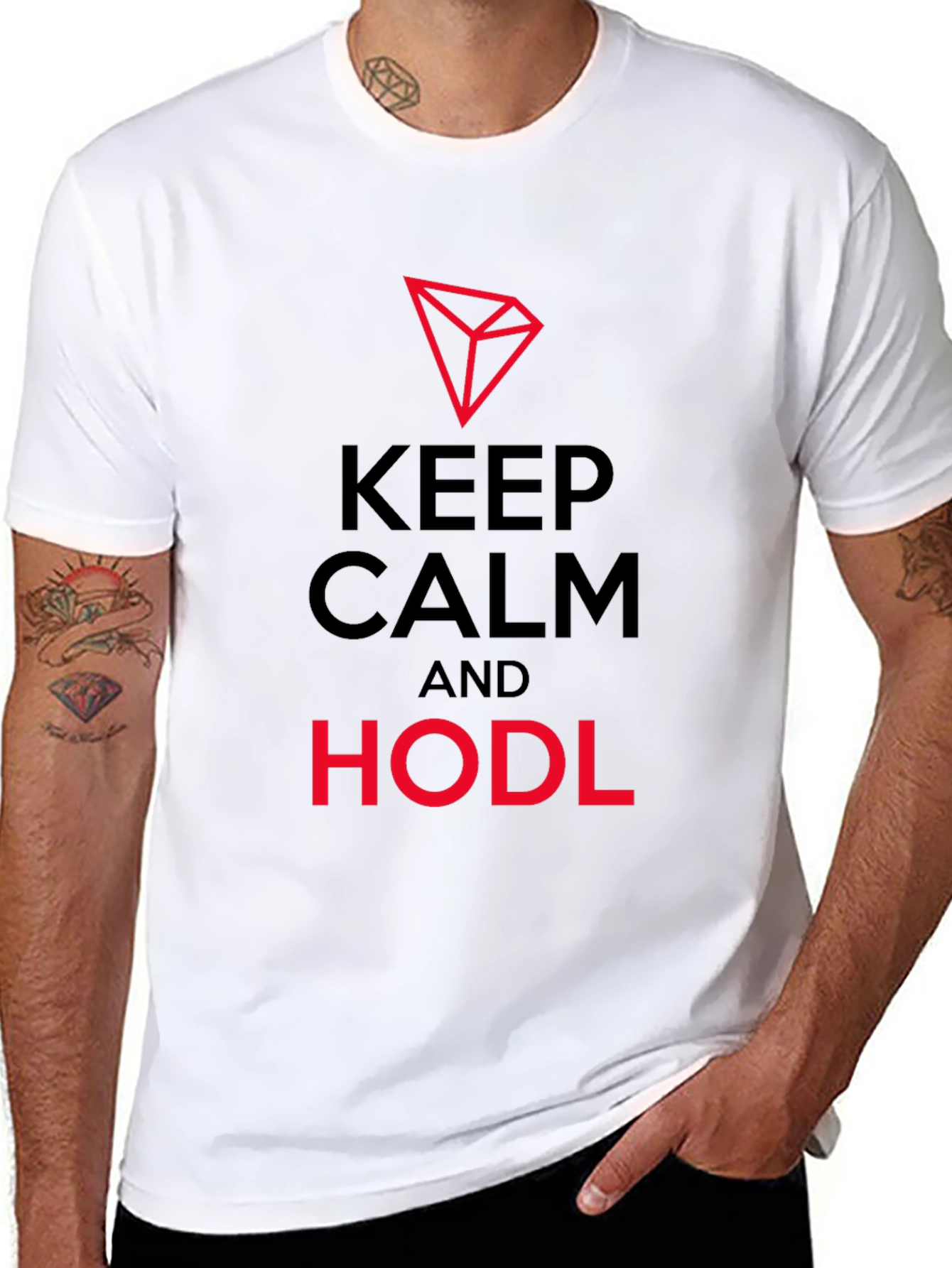 Keep Calm & HODL Black T-Shirt - Crypto Investor - 8