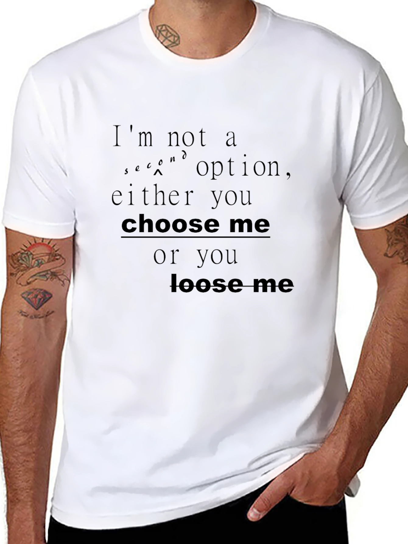Black Choose Me or Loose Me Graphic Tee view 8