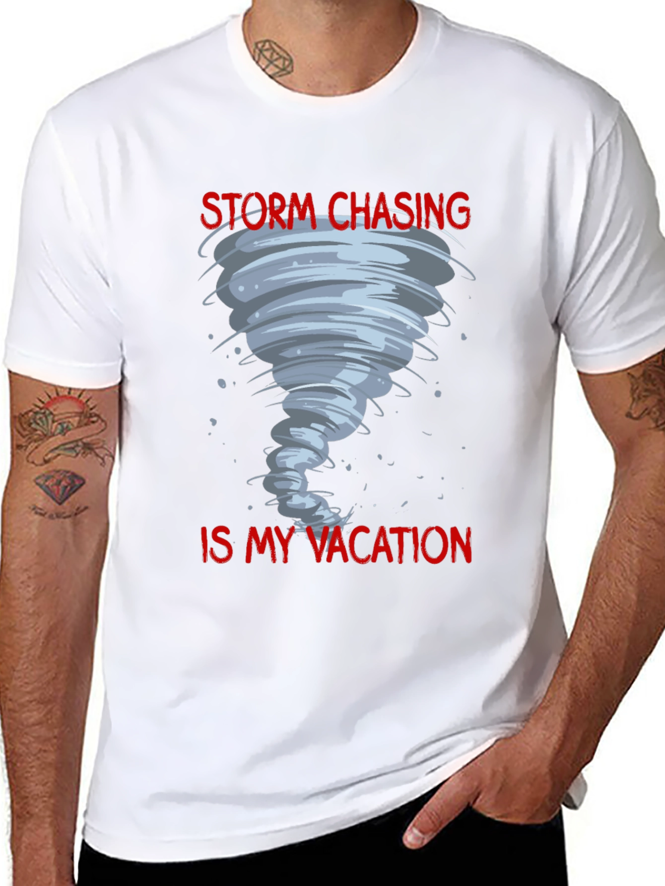 Black Storm Chasing Vacation Tee view 8