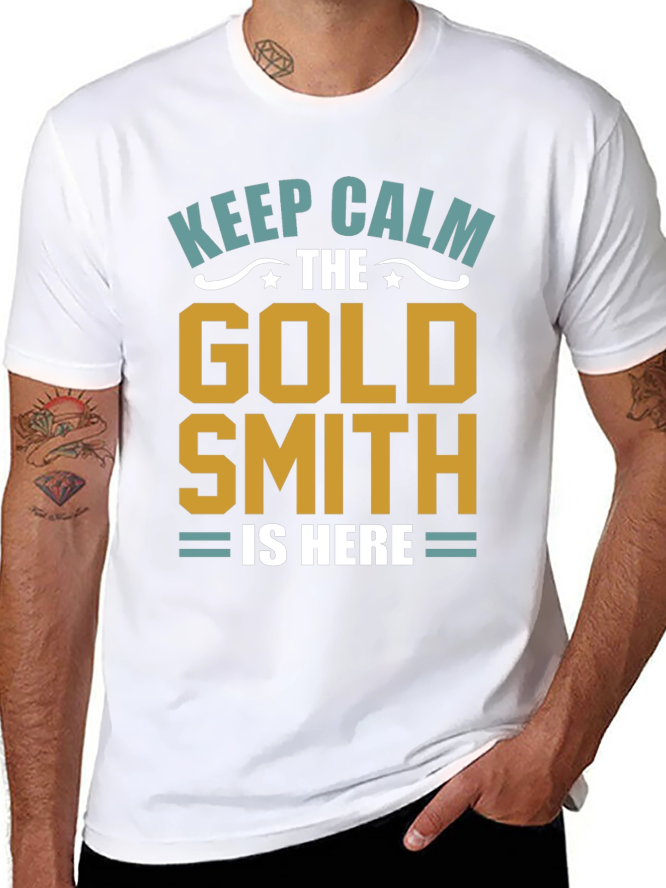 Black Keep Calm Goldsmith T-Shirt - Artisan Gift view 8