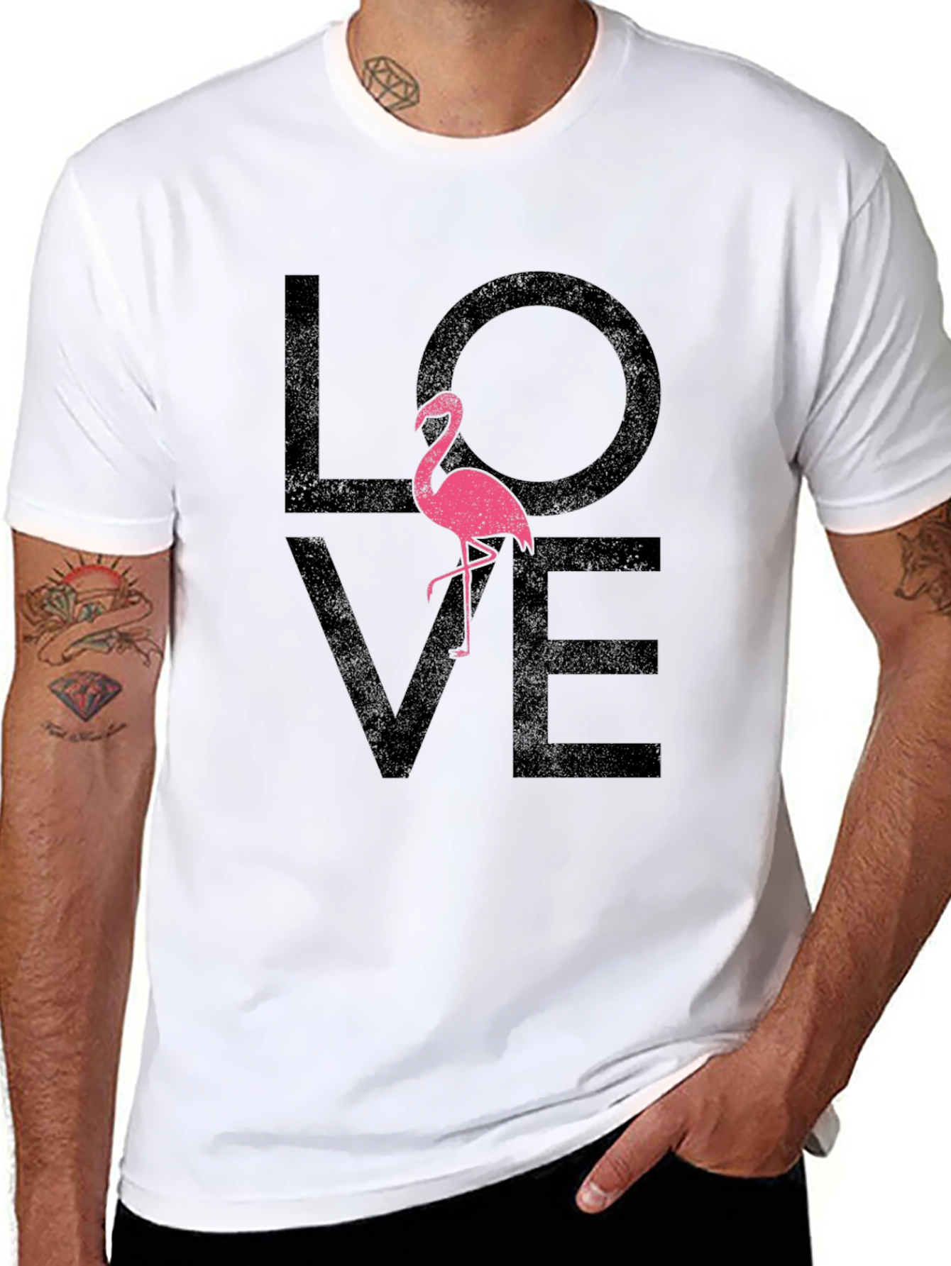Black Flamingo Love T-Shirt - Stylish Graphic Tee view 8