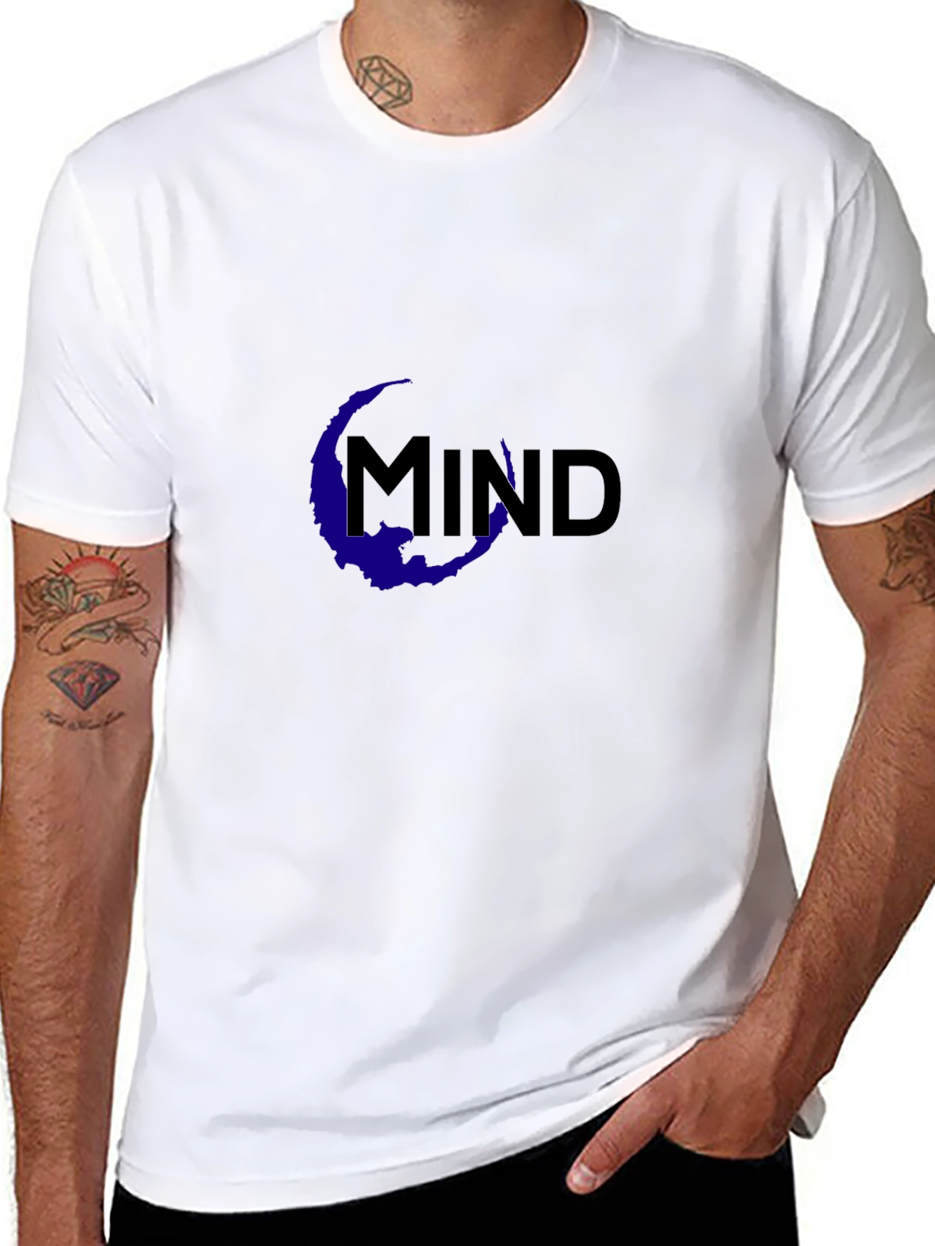 Black Mind Graphic Print Black Tee view 8