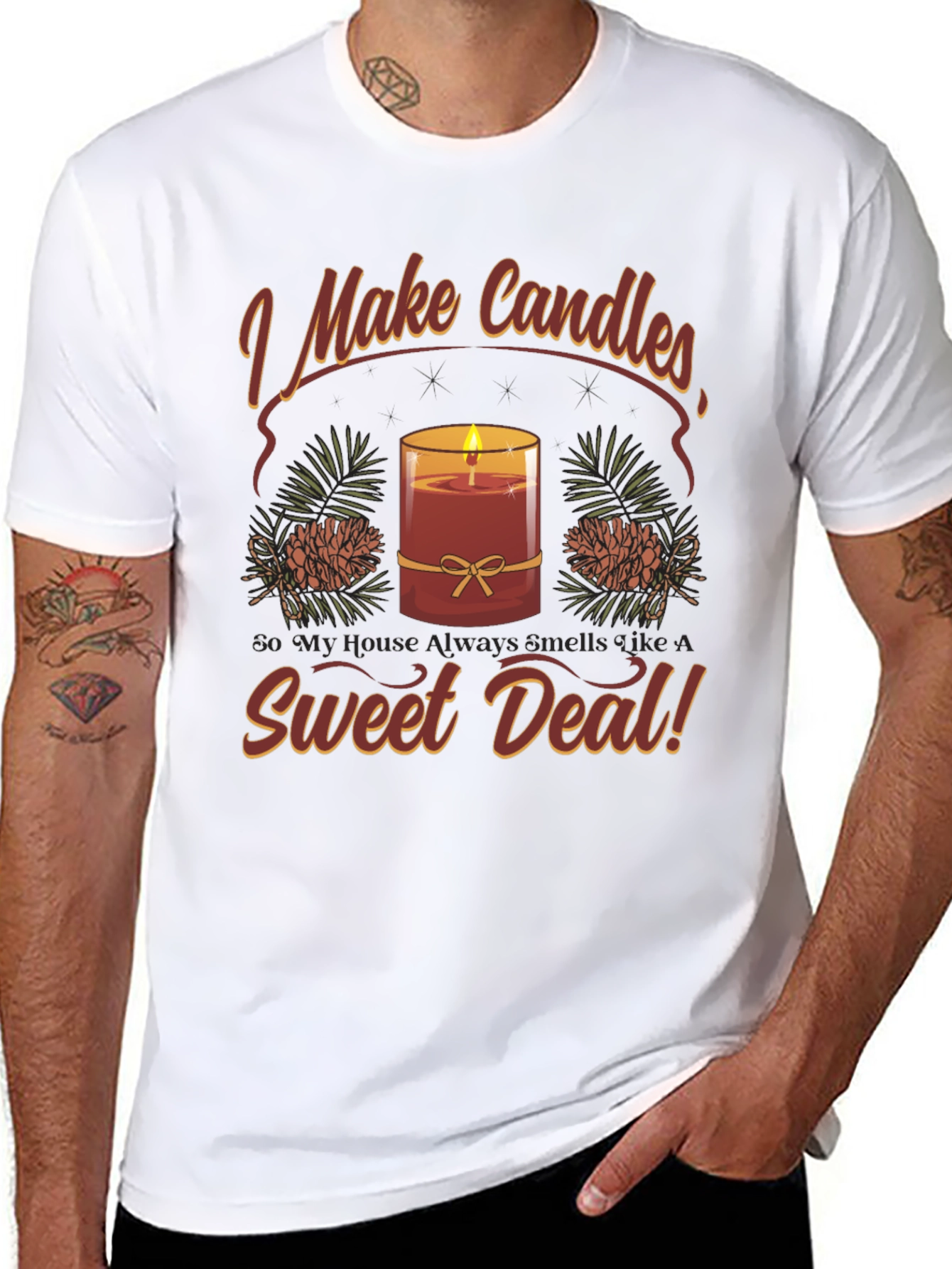 Black I Make Candles Graphic T-Shirt view 8