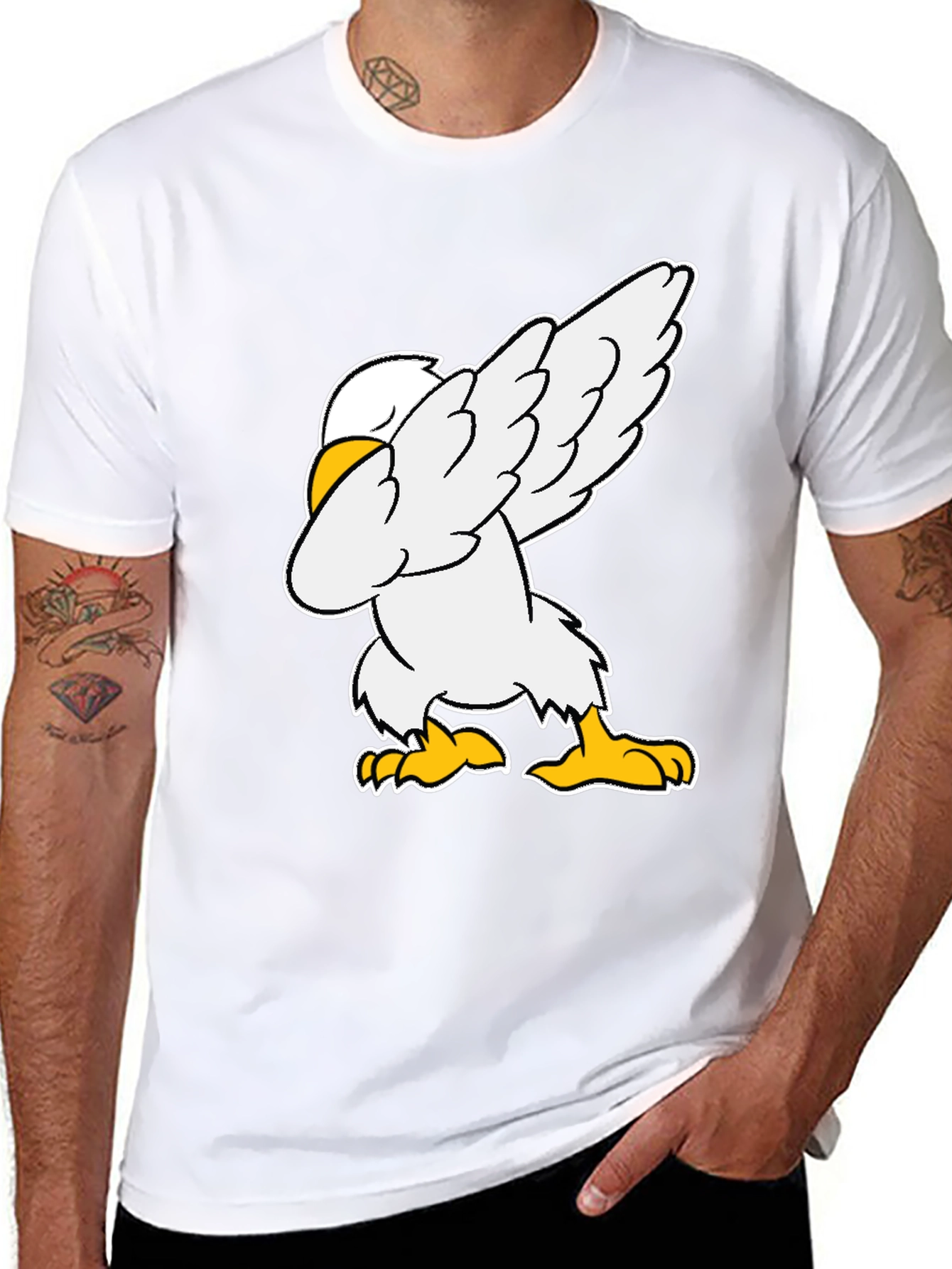 Black Dabbing Chicken Graphic Tee - Black view 8