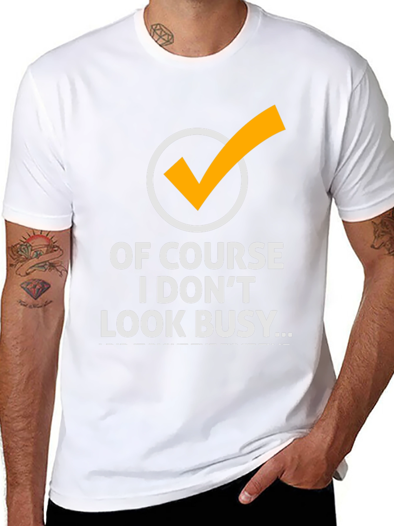 Black Funny 'Of Course I Don't Look Busy' Graphic Tee view 8