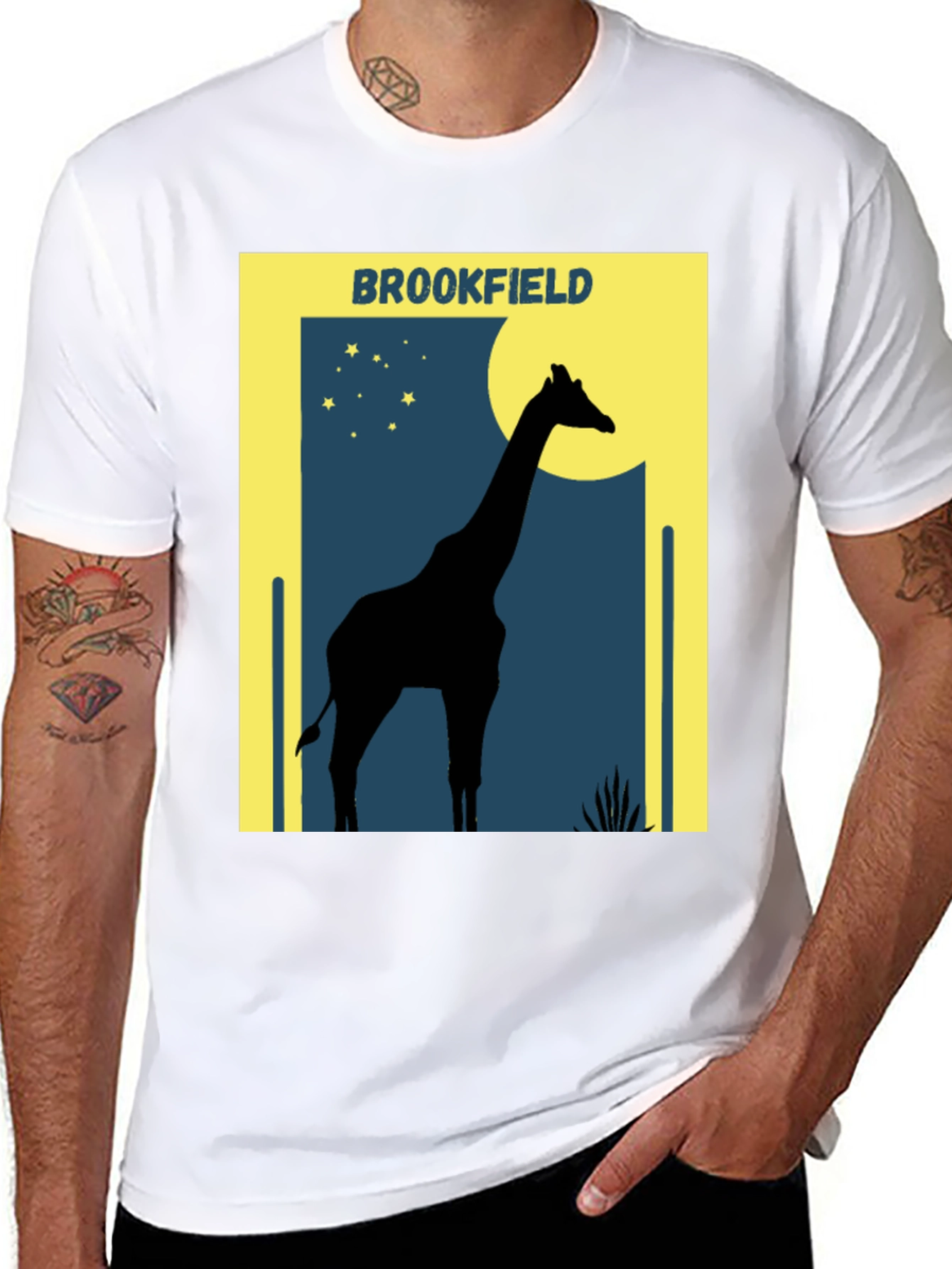 Black Brookfield Giraffe T-Shirt: Graphic Tee view 8