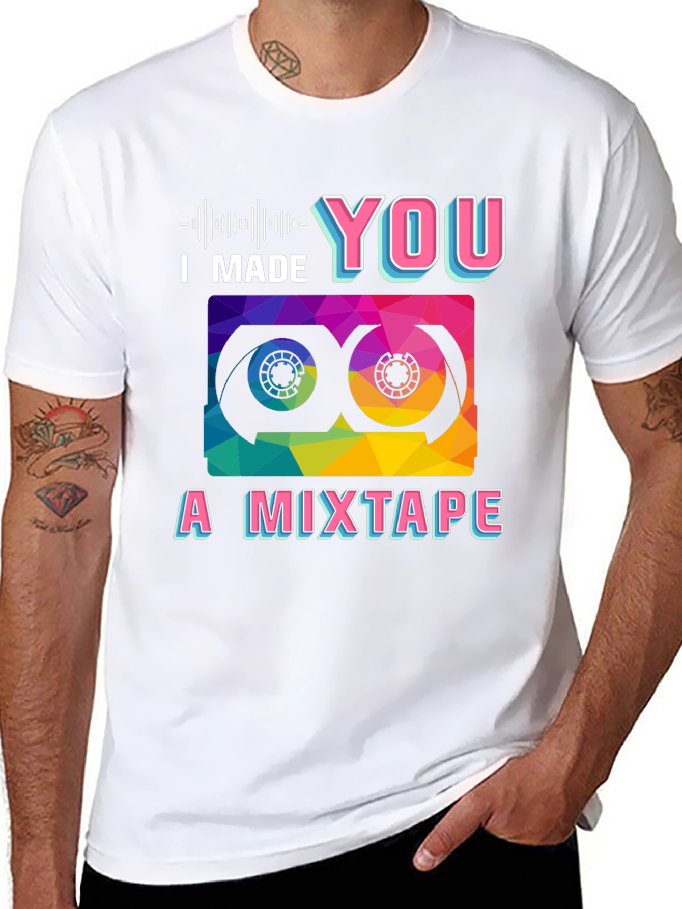 Black I Made You a Mixtape Graphic T-Shirt view 8