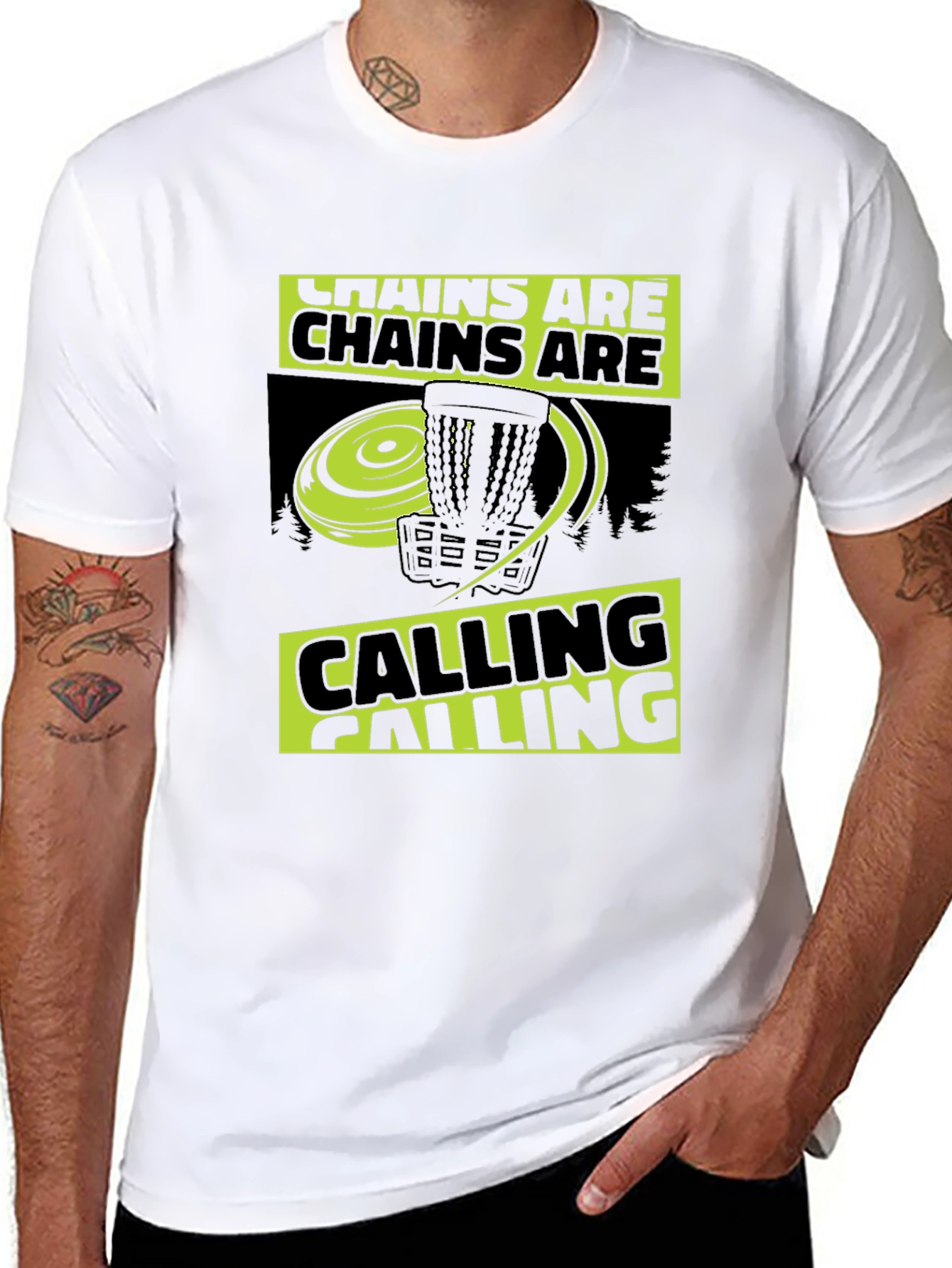 Black Chains Are Calling Disc Golf T-Shirt view 8
