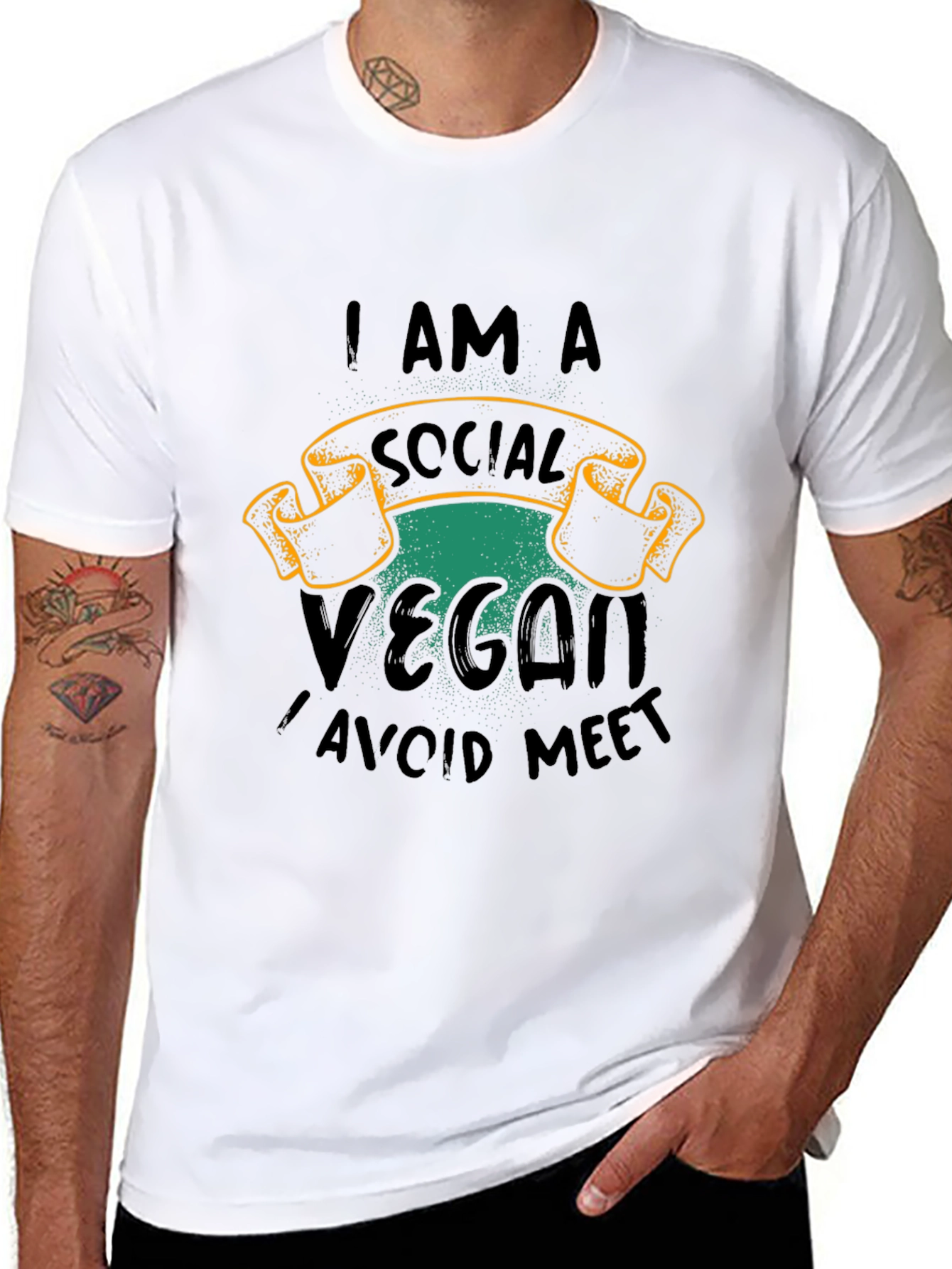 Black Social Vegan T-Shirt view 8