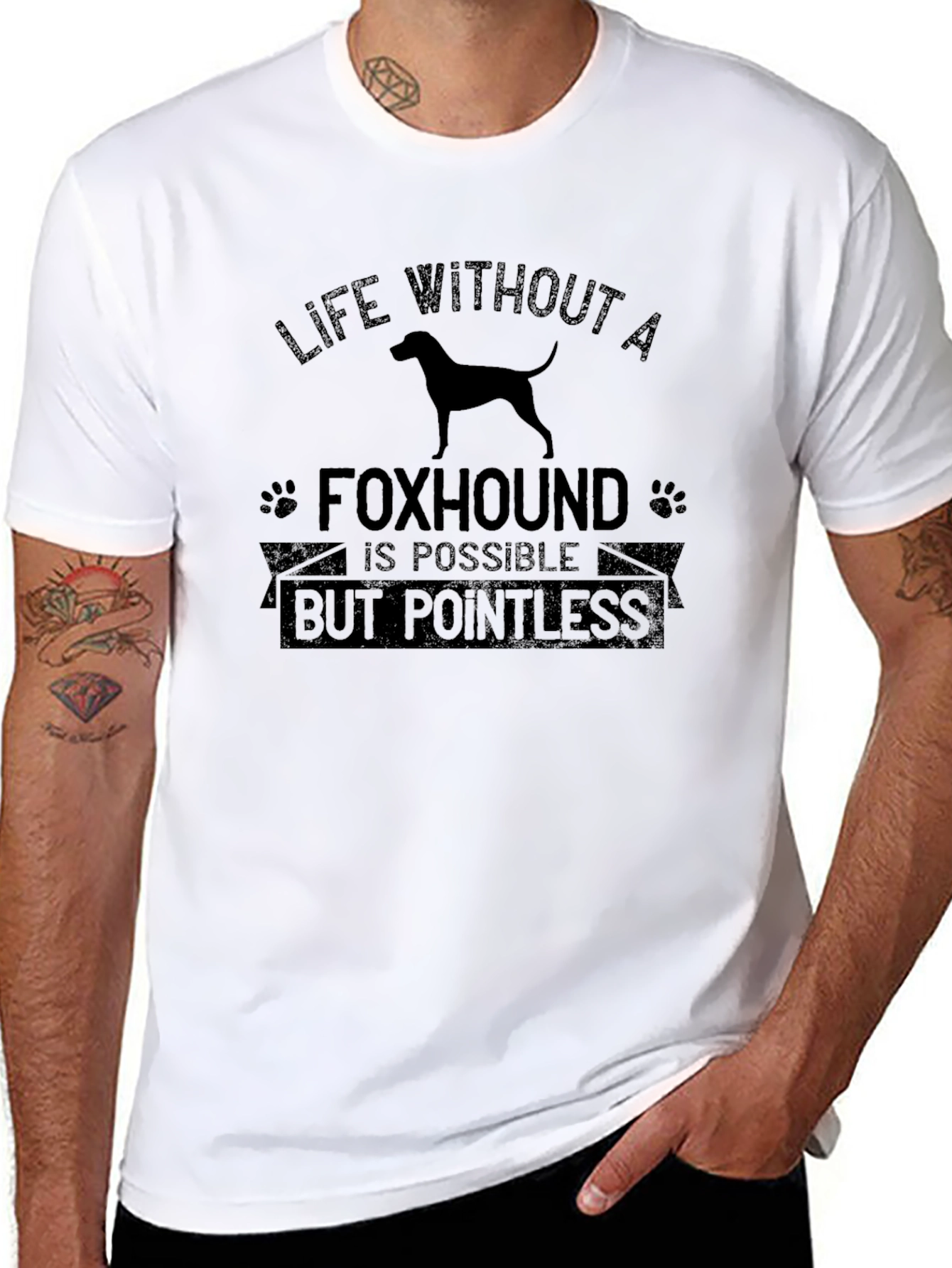 Black Life Without A Foxhound T-Shirt - Pointless Tee view 8