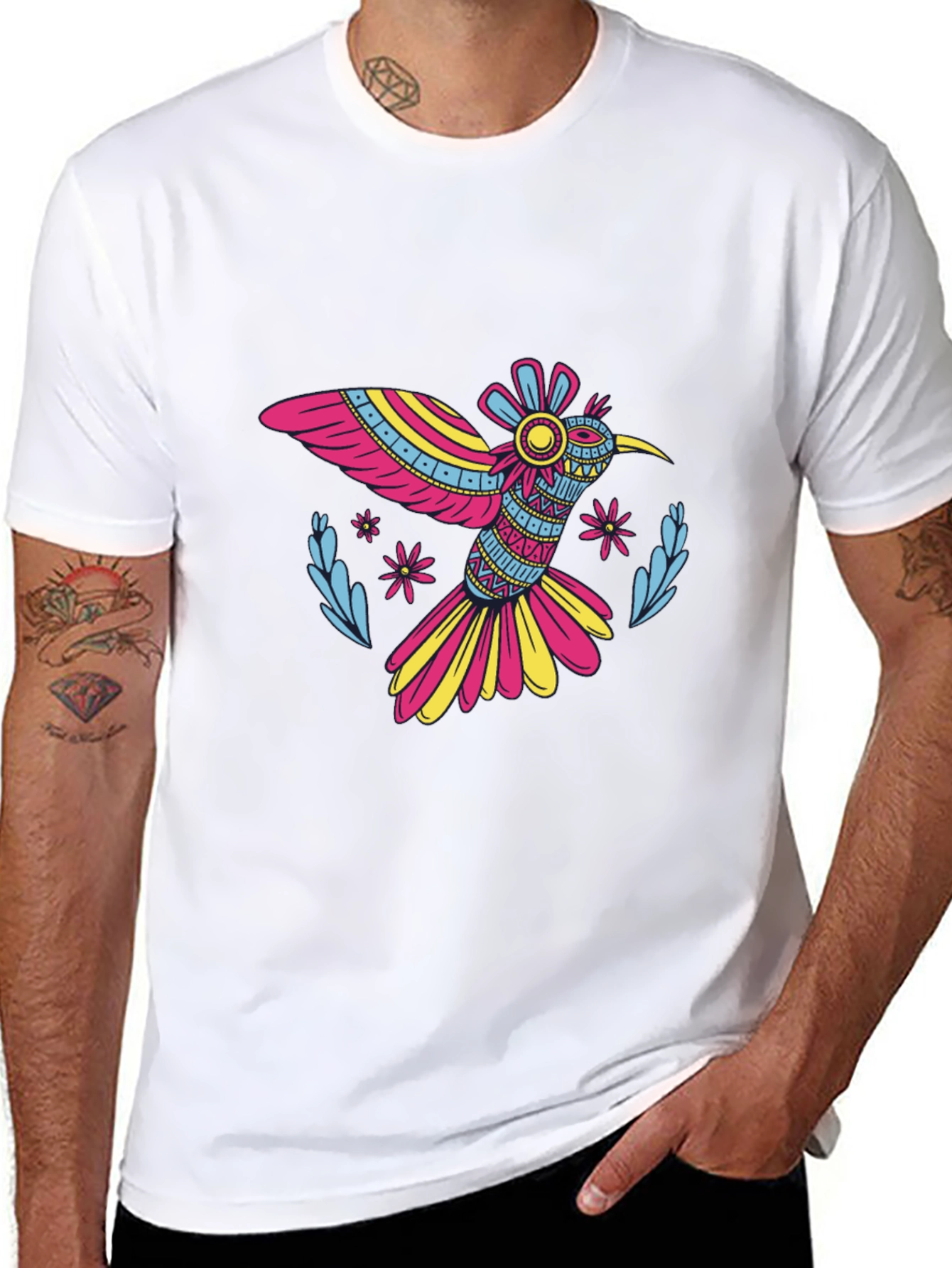 Black Hummingbird Graphic T-Shirt - Vibrant & Stylish! view 8