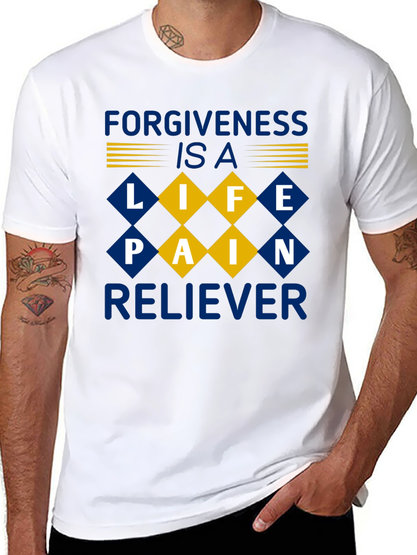 Black Forgiveness Pain Reliever Black T-Shirt view 8