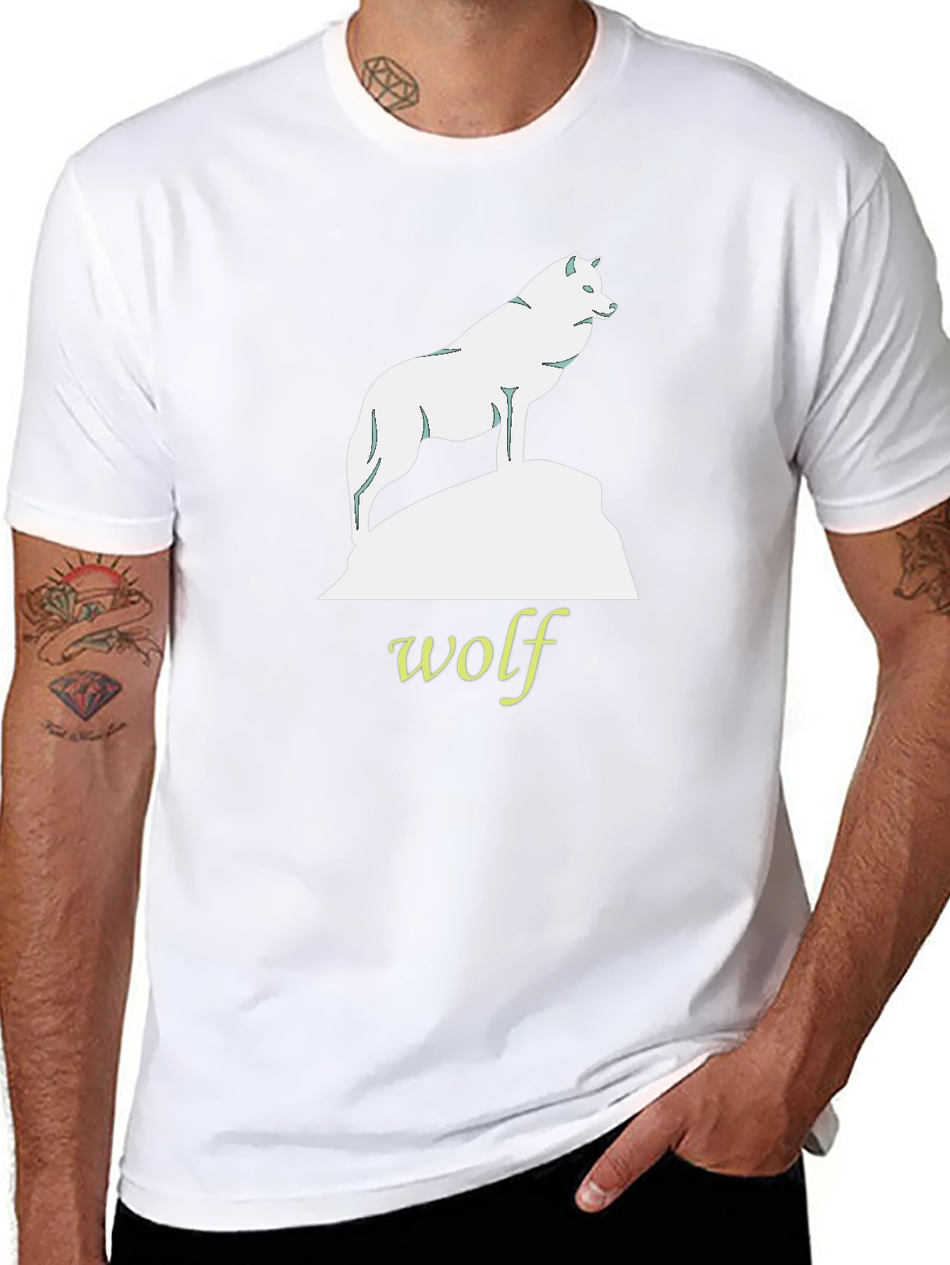 Black Wolf Graphic Tee - Black Cotton T-Shirt view 8