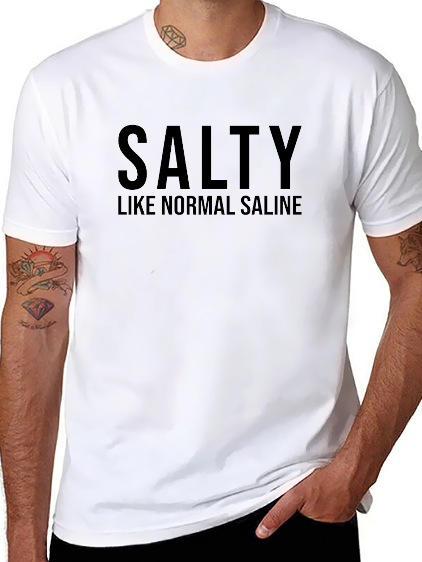Black Salty Like Normal Saline Graphic T-Shirt view 8
