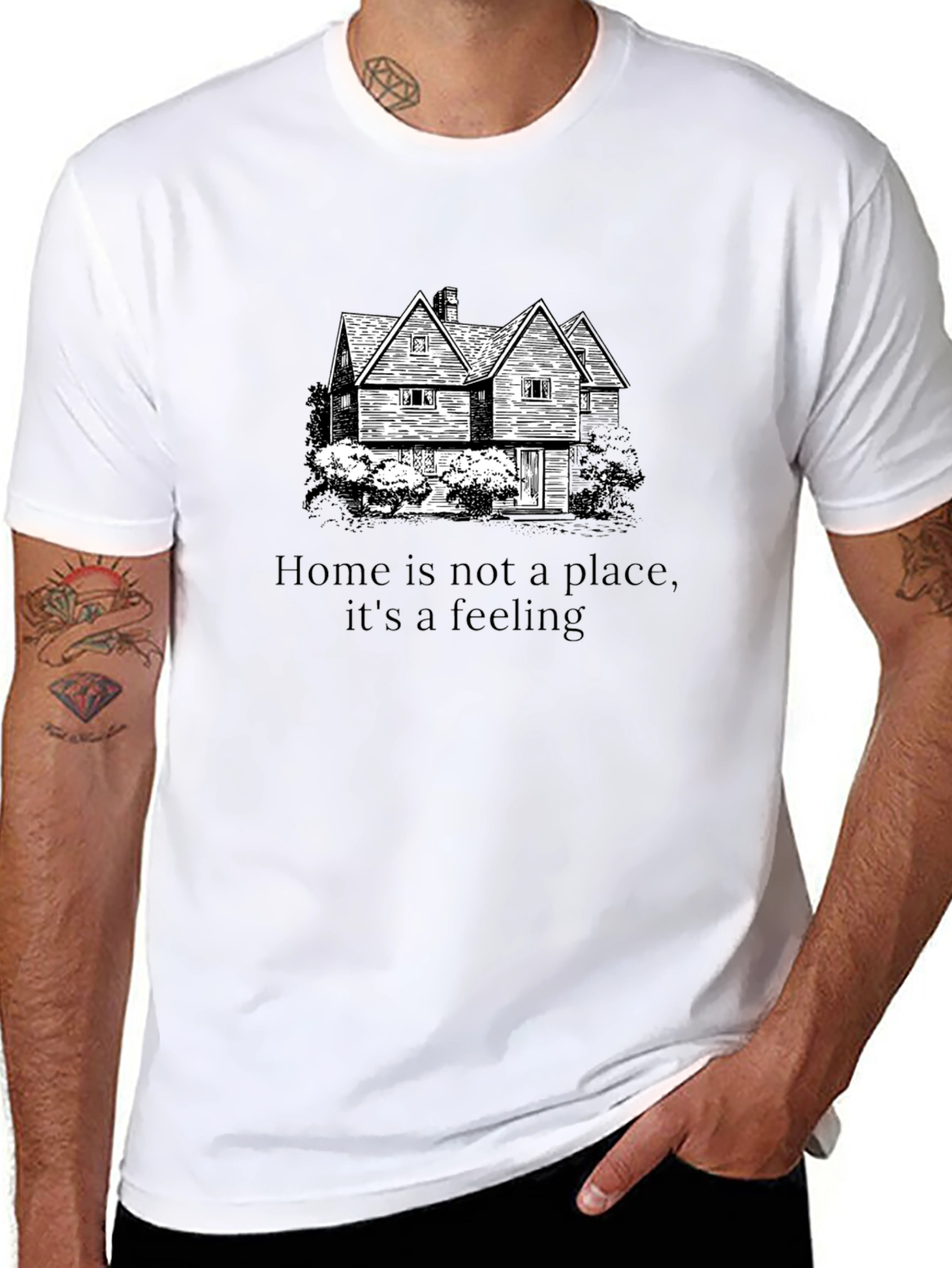 Black Home is a Feeling Black Graphic Tee view 8