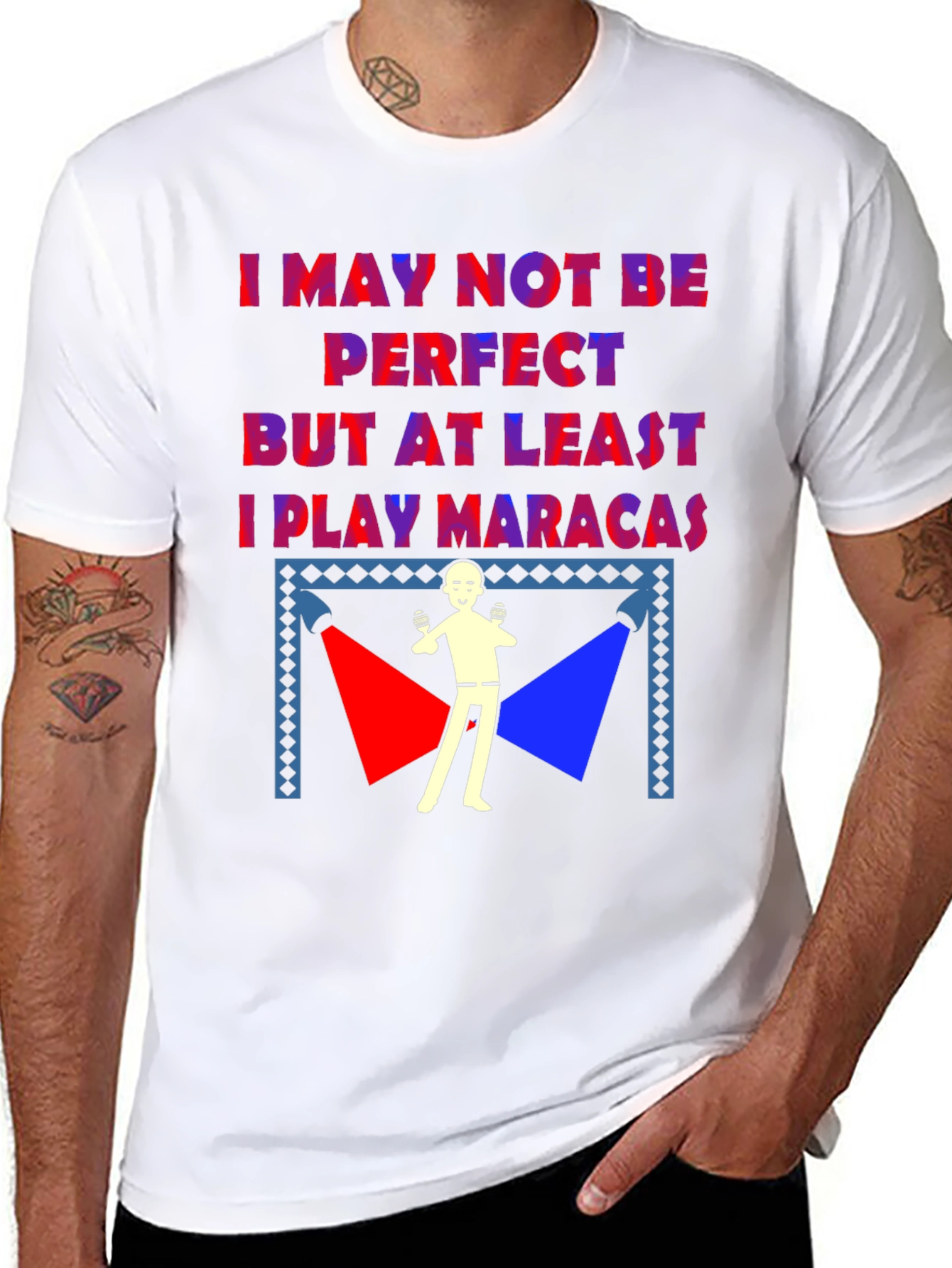 Black Funny Maraca Player T-Shirt view 8