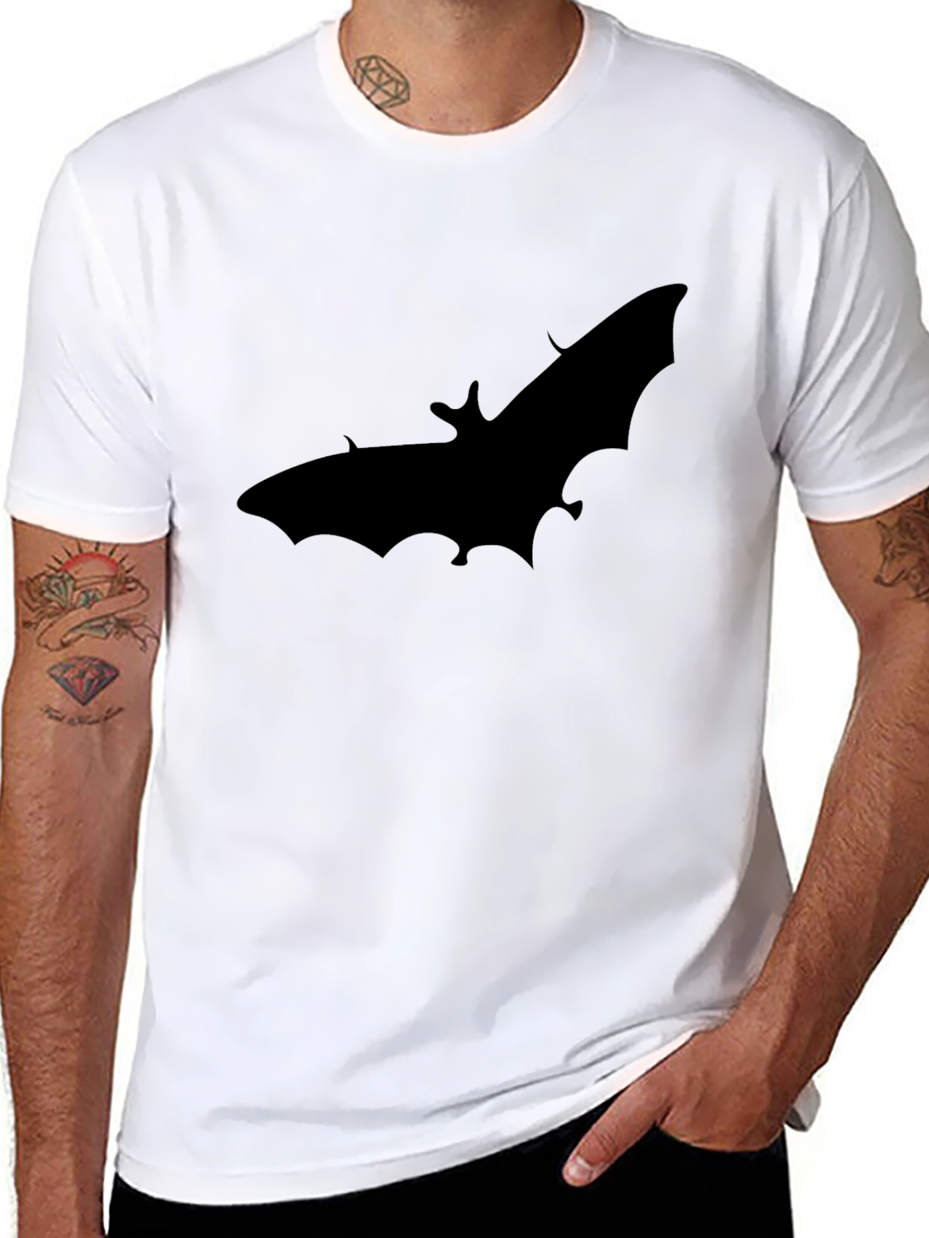 Black Bat Graphic Black T-Shirt - Halloween Tee view 8
