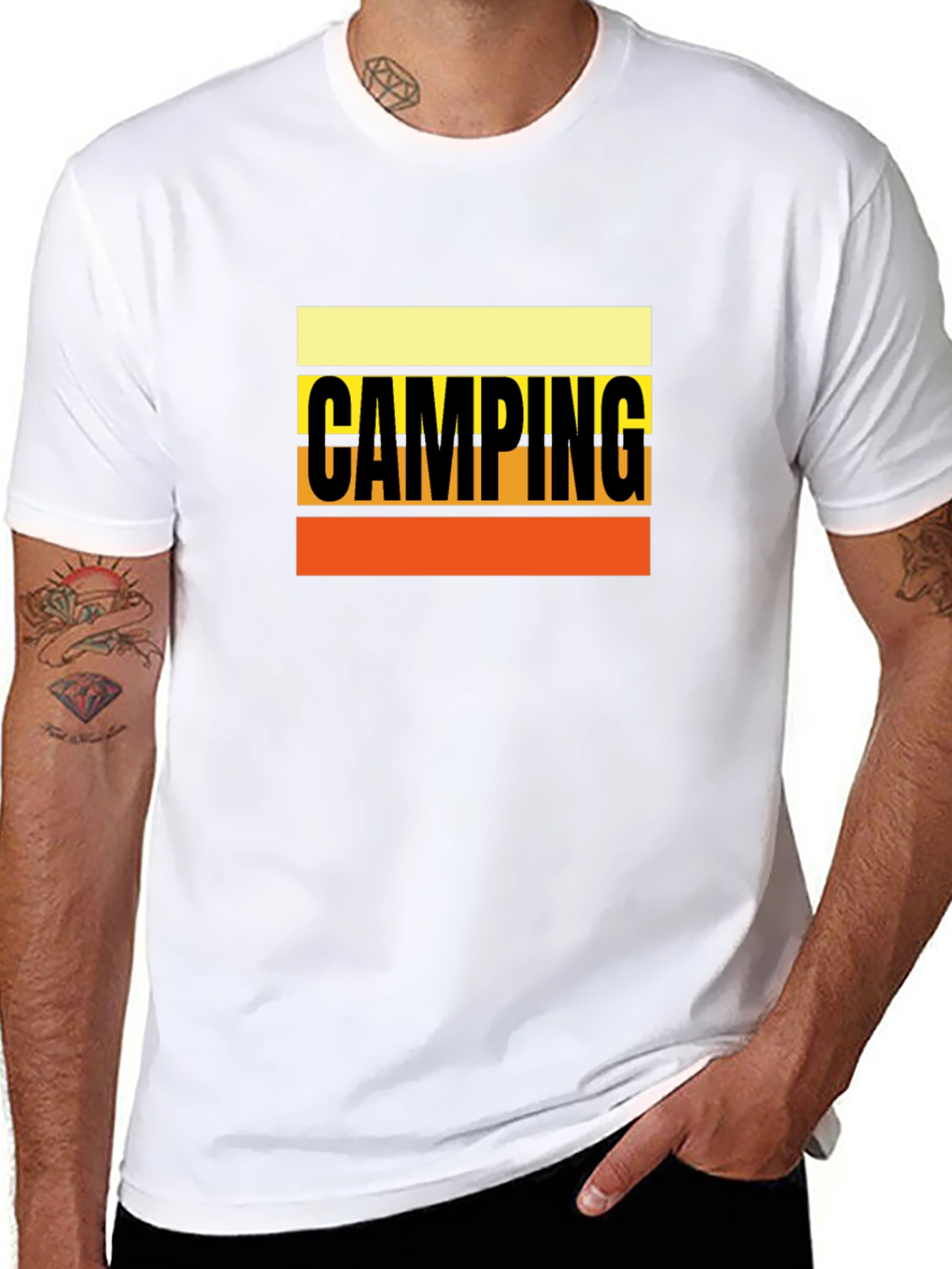 Black Camping Graphic T-Shirt, Outdoor Adventure Tee view 8
