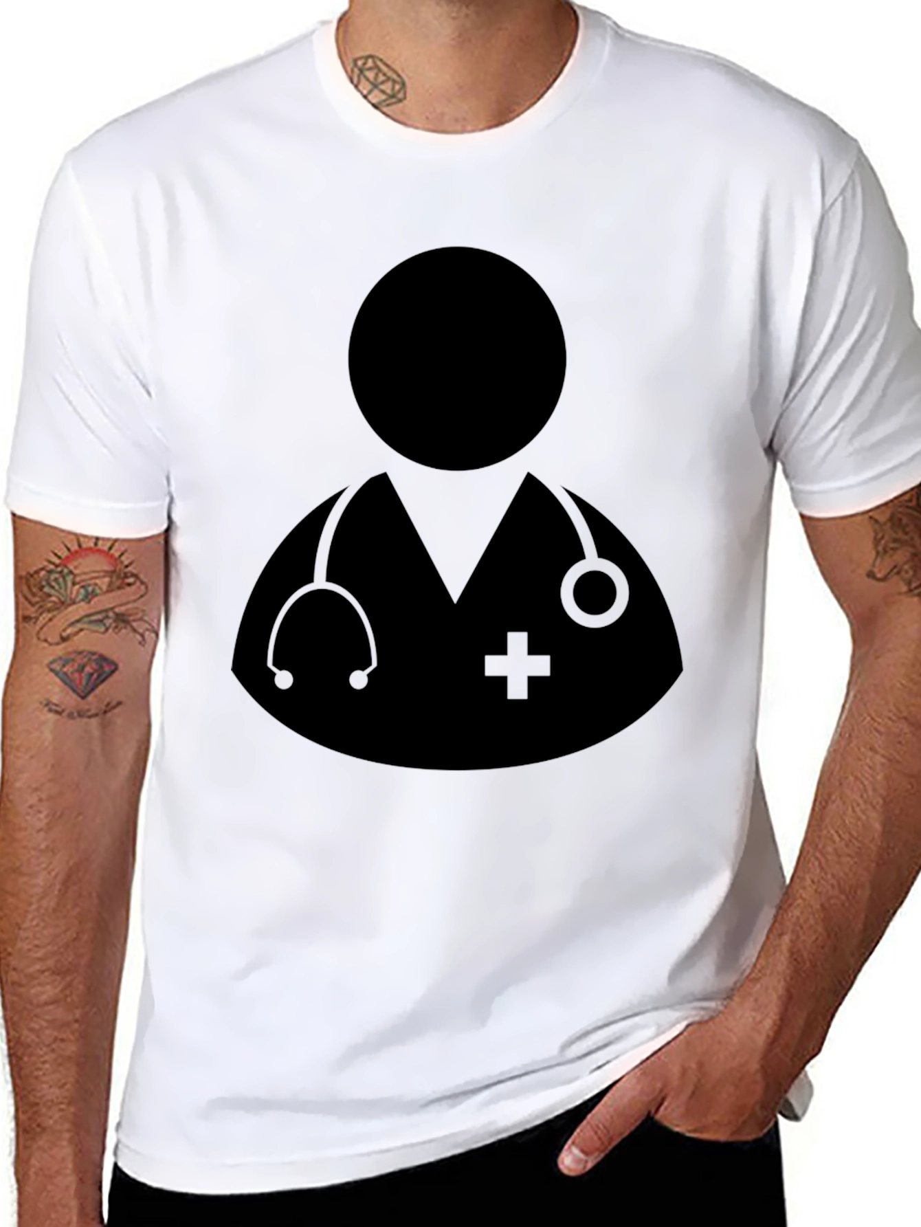 Black Doctor Graphic Black T-Shirt - Medical Professional Tee view 8