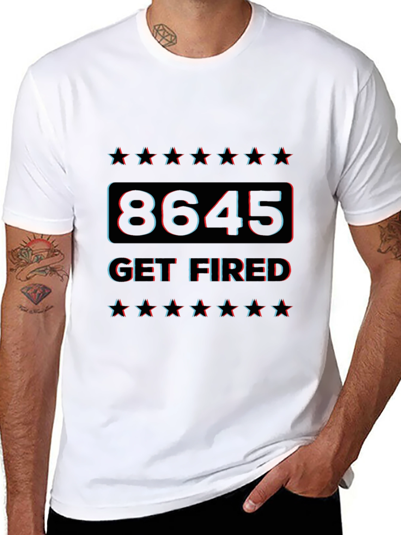 Black 8645 Get Fired Graphic T-Shirt view 8