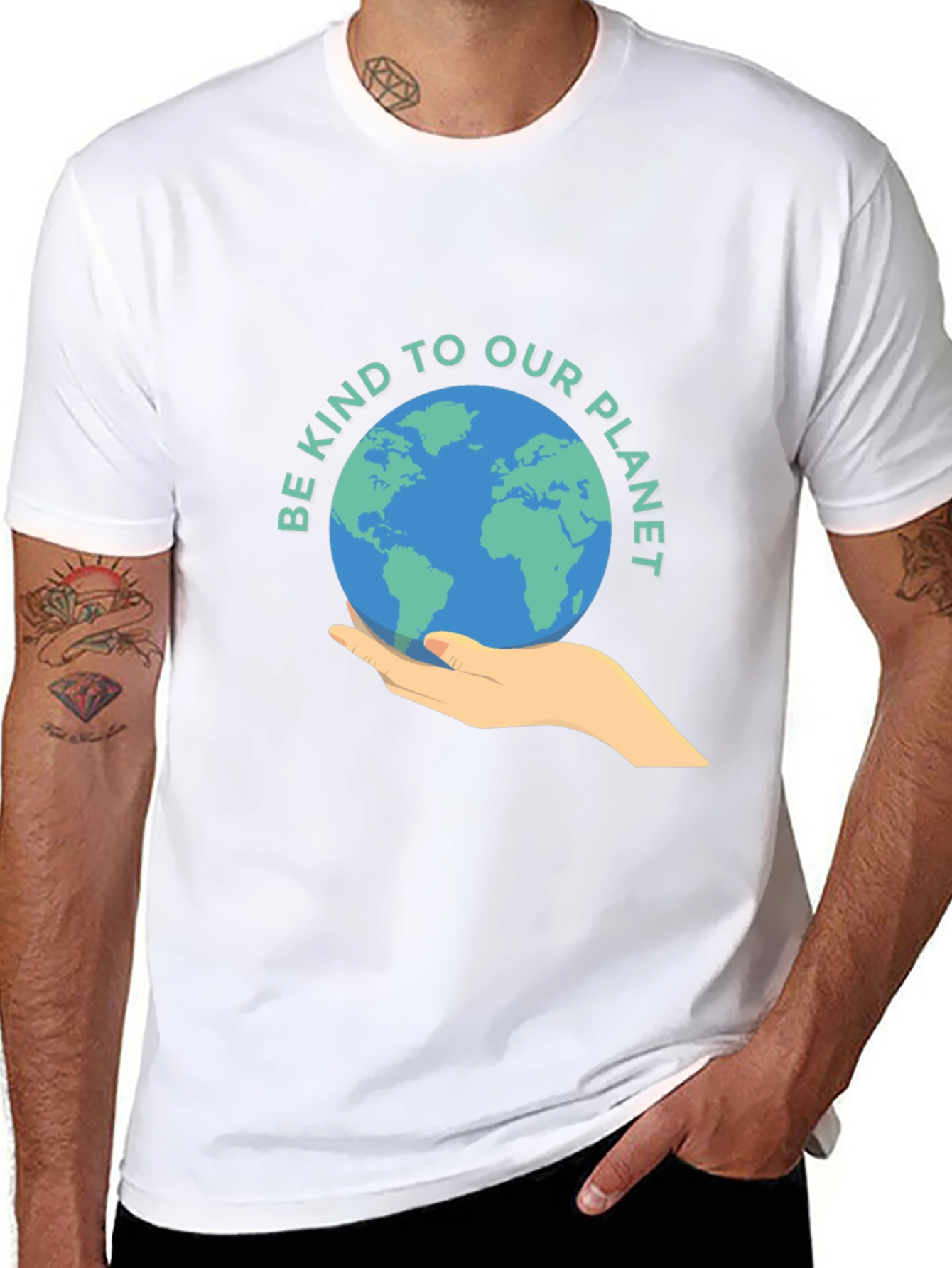 Black Eco-Friendly Graphic Tee - Be Kind to Our Planet view 8