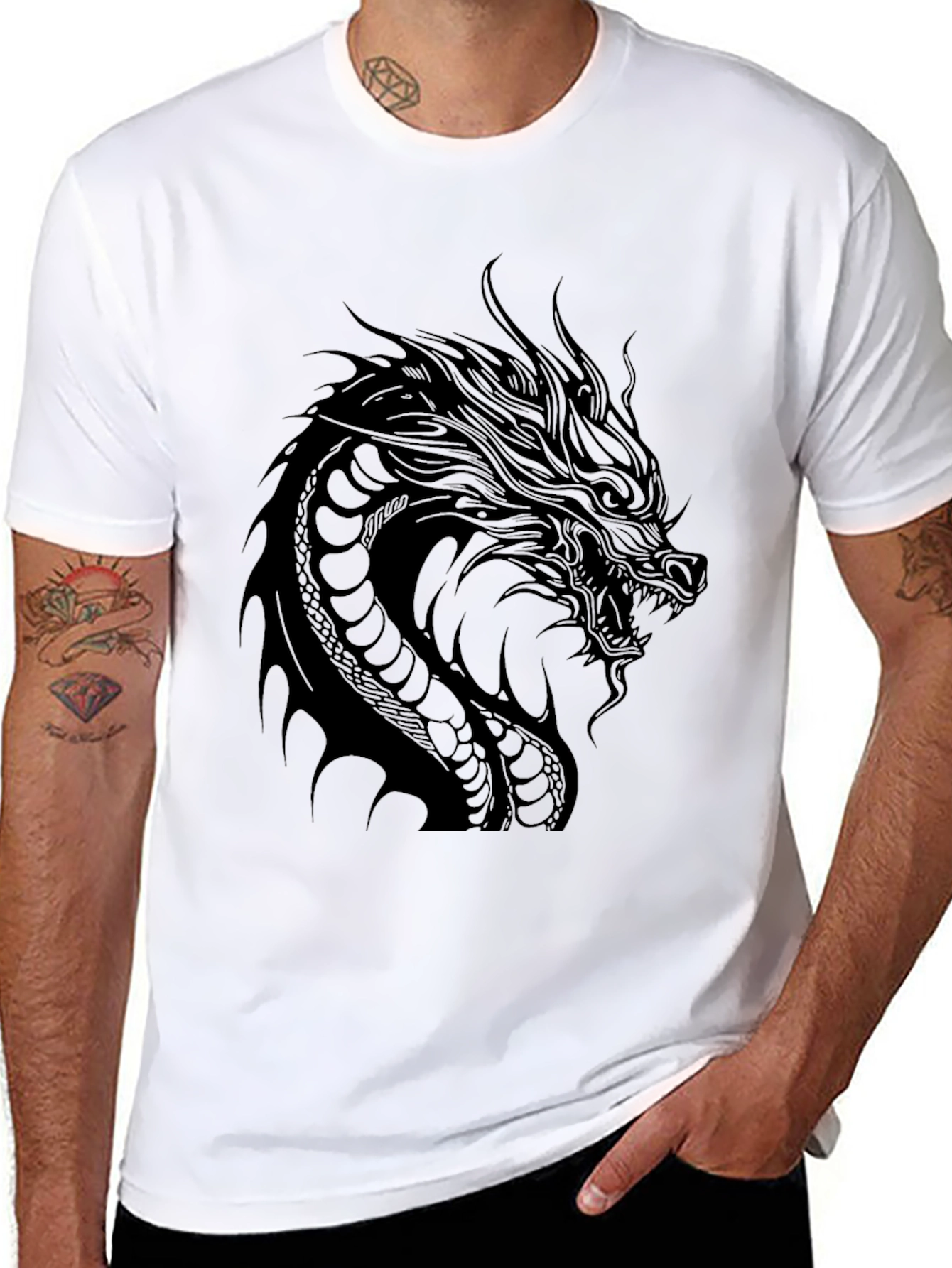 Black Dragon Graphic Black T-Shirt view 8