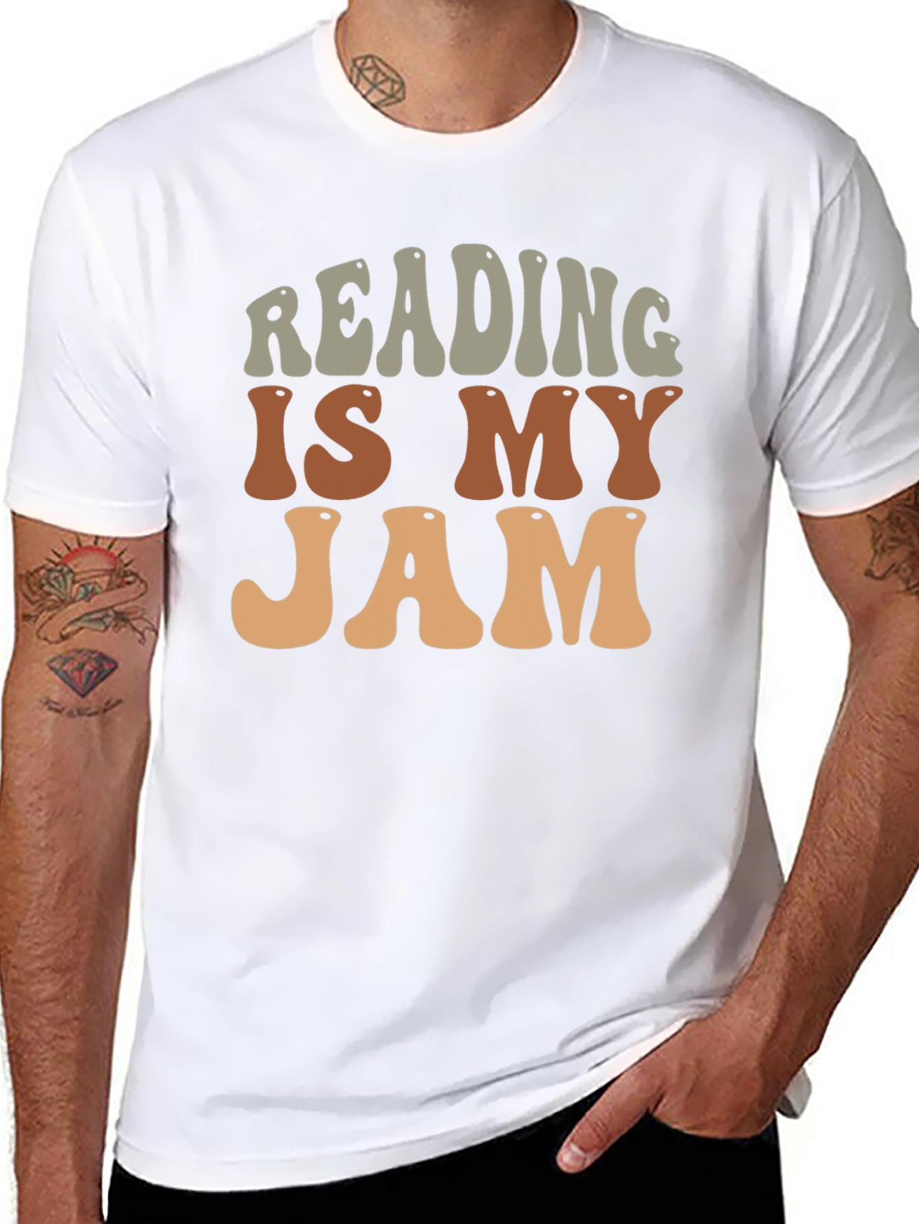 Black Reading Is My Jam Retro Graphic Tee view 8