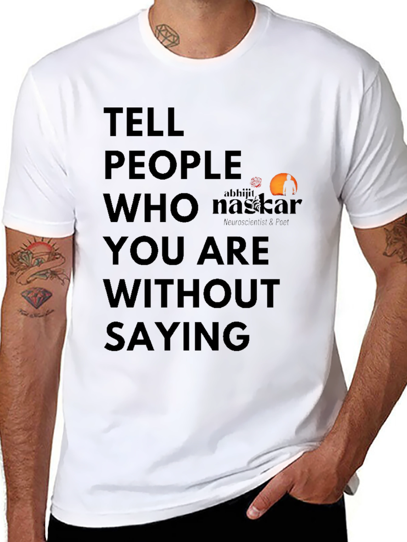 Black Statement T-Shirt: Tell People Who You Are Without Saying view 8