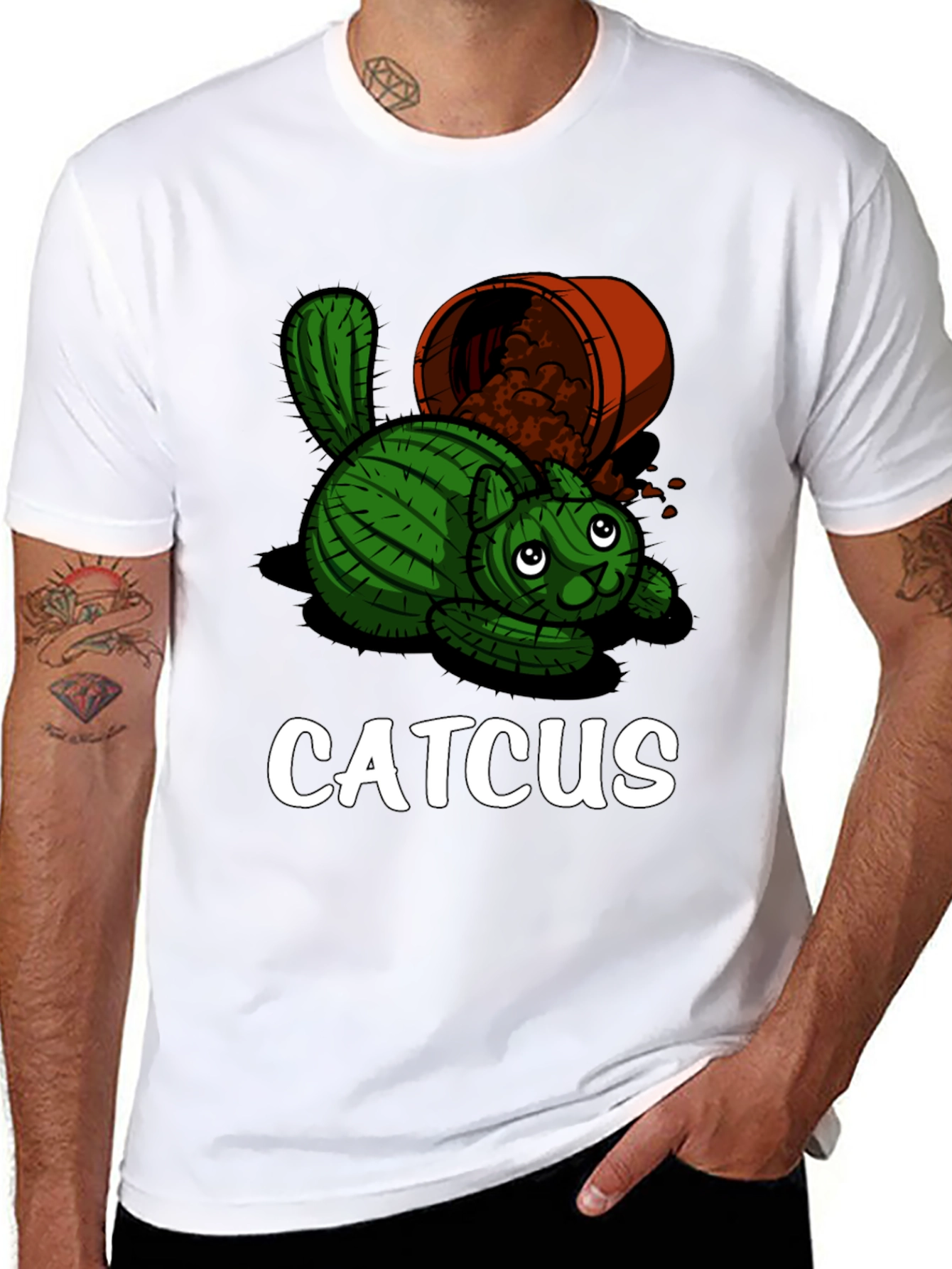 Black Catcus Graphic T-Shirt - Unique Funny Design view 8
