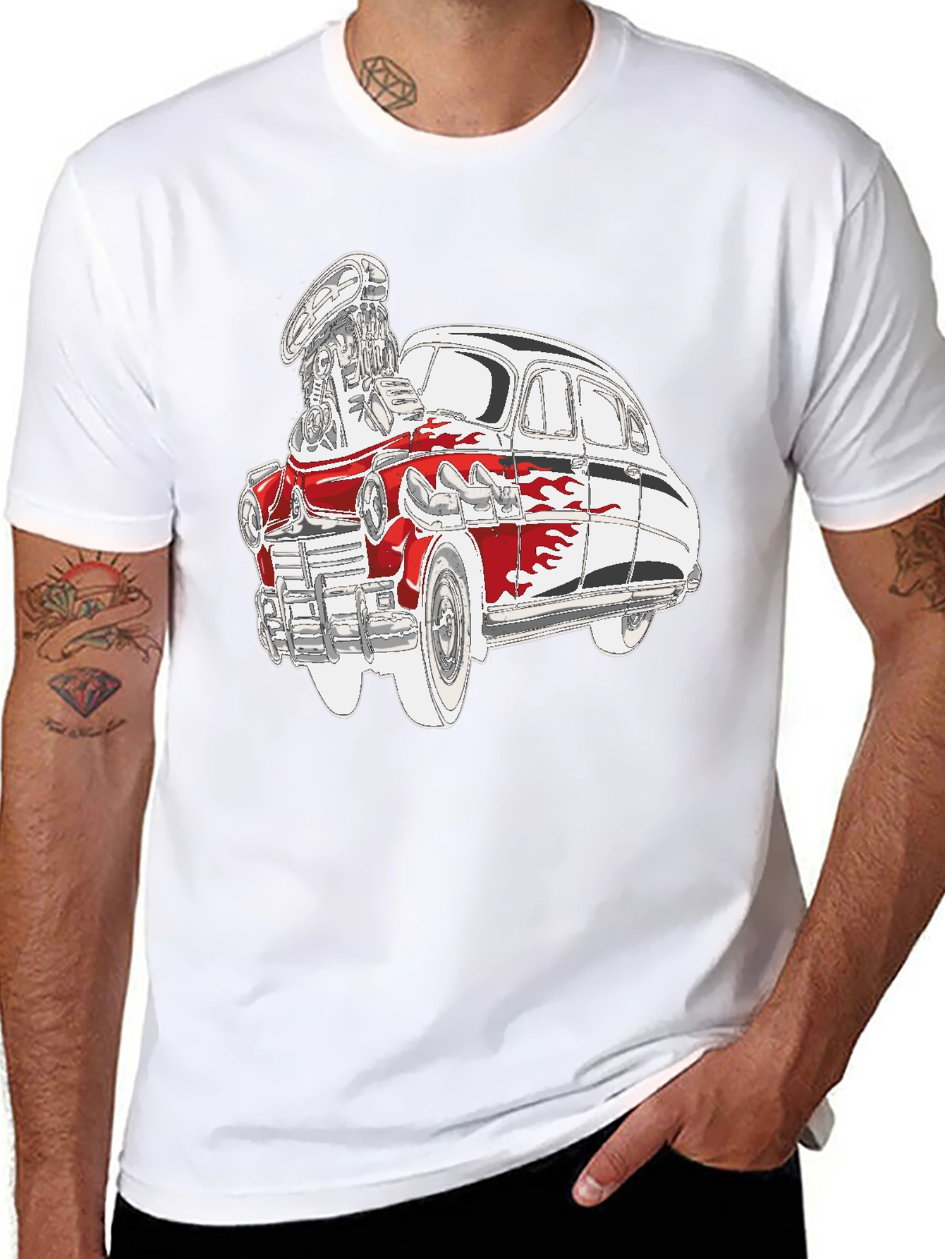 Black Vintage Car Graphic Tee view 8