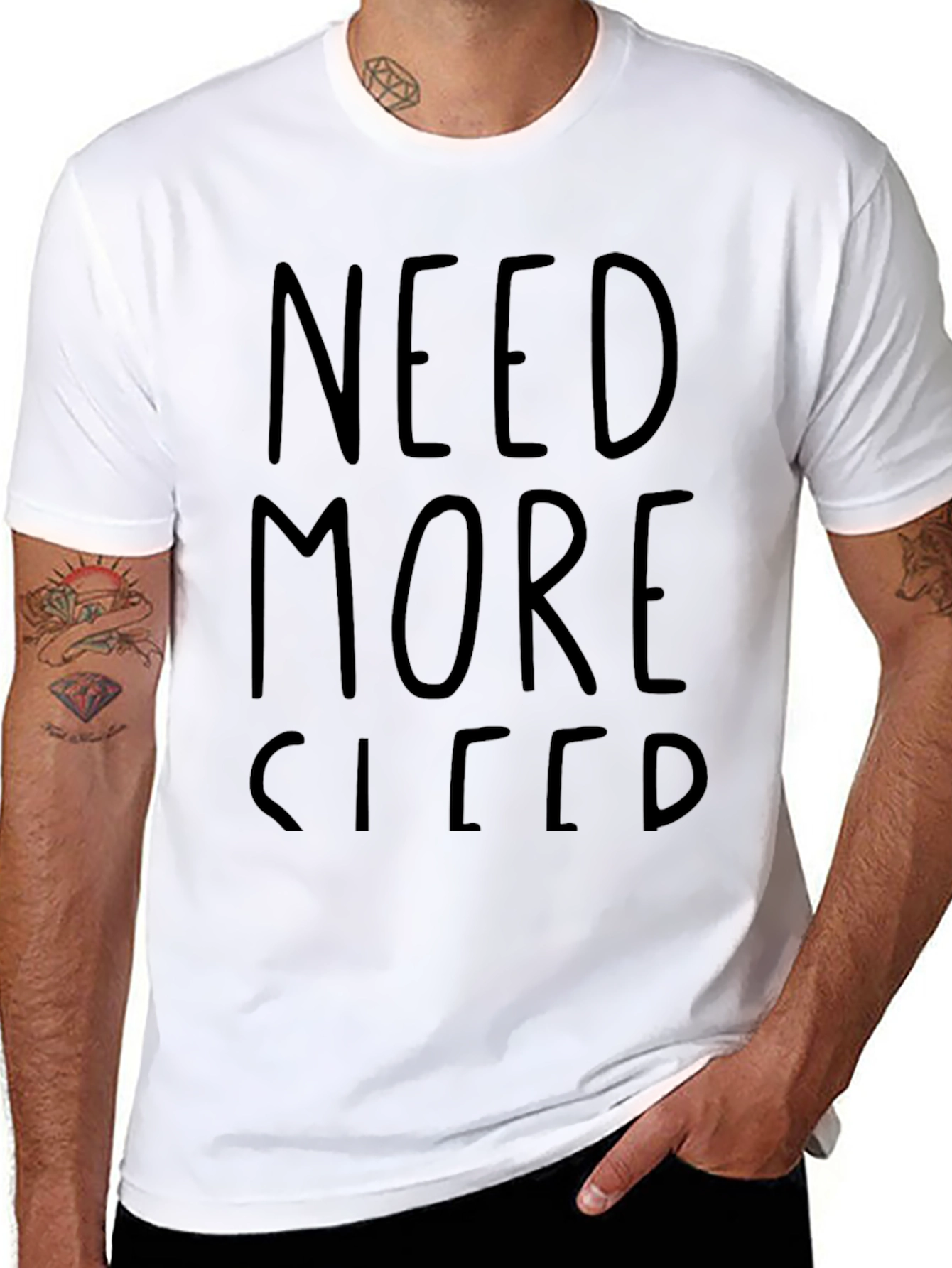 Black Need More Sleep T-Shirt - Funny & Comfortable view 8