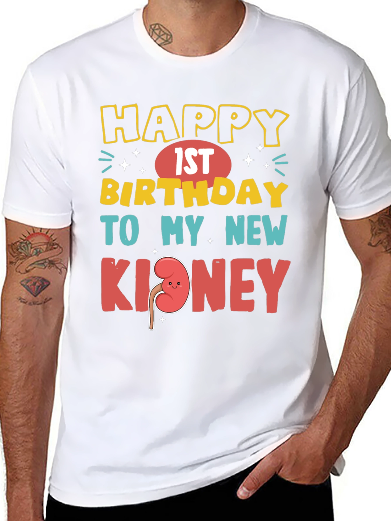 Black Funny 1st Birthday New Kidney T-Shirt view 8