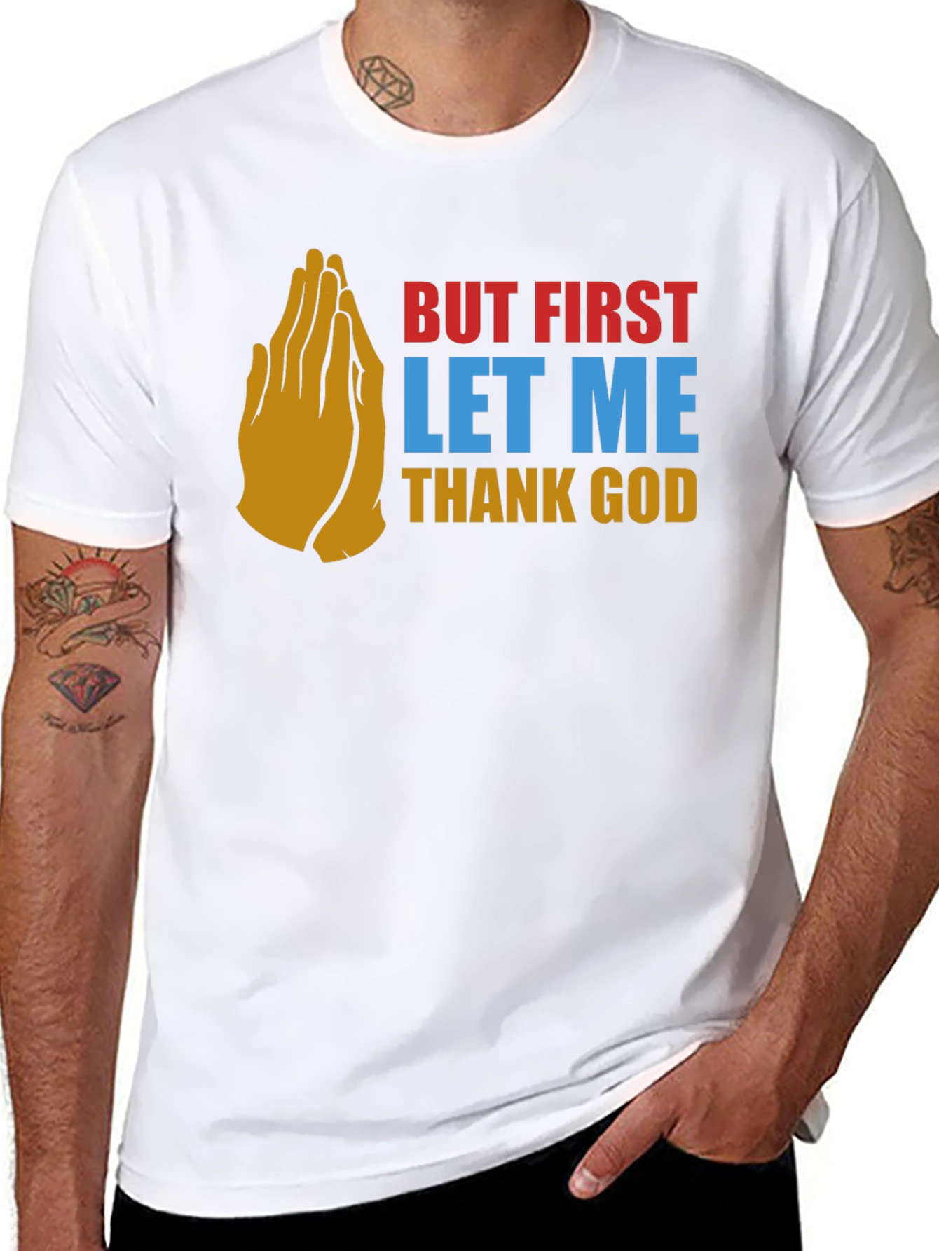 Black But First Thank God Graphic Tee view 8