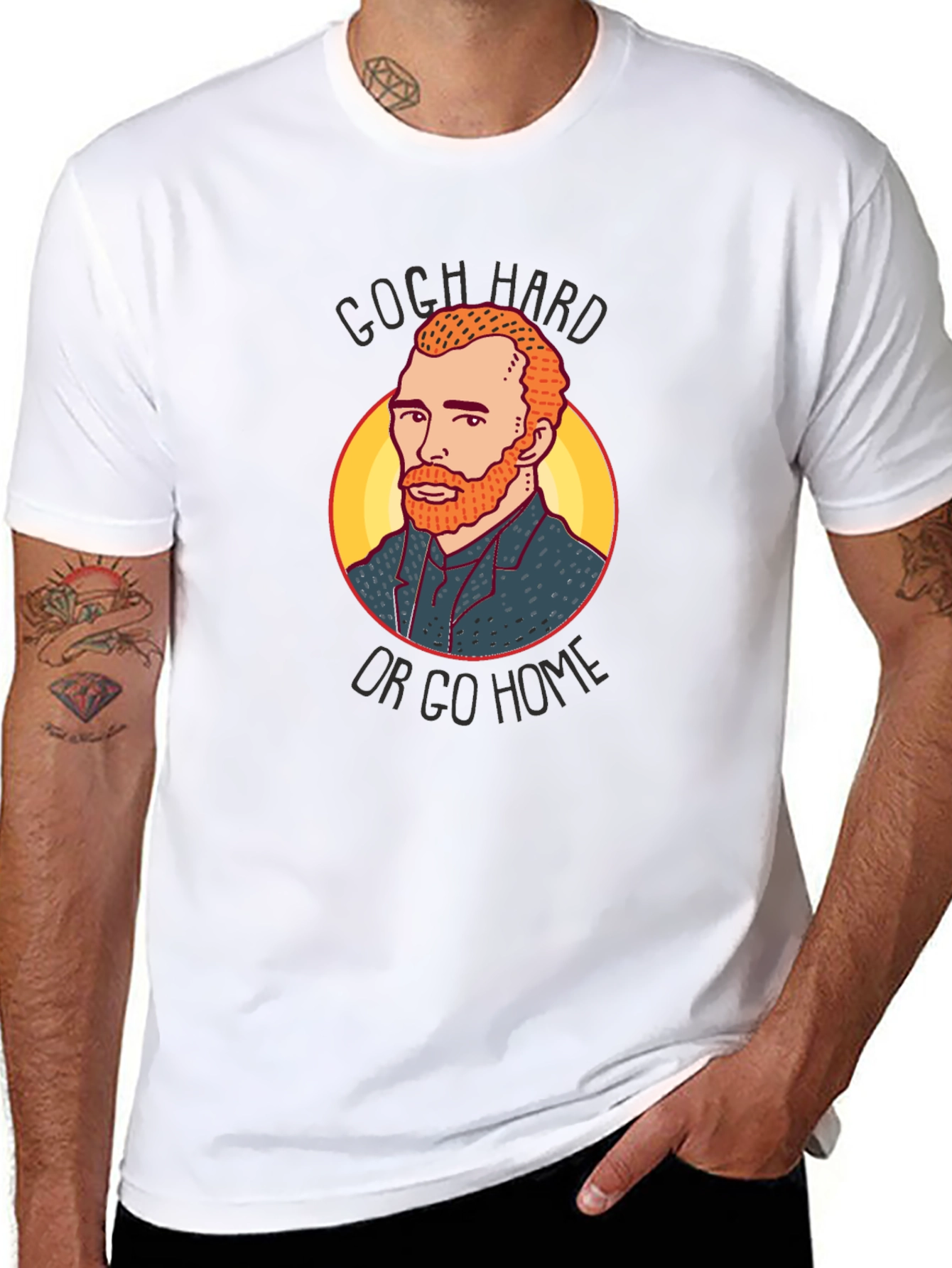 Black Gogh Hard or Go Home Graphic T-Shirt view 8