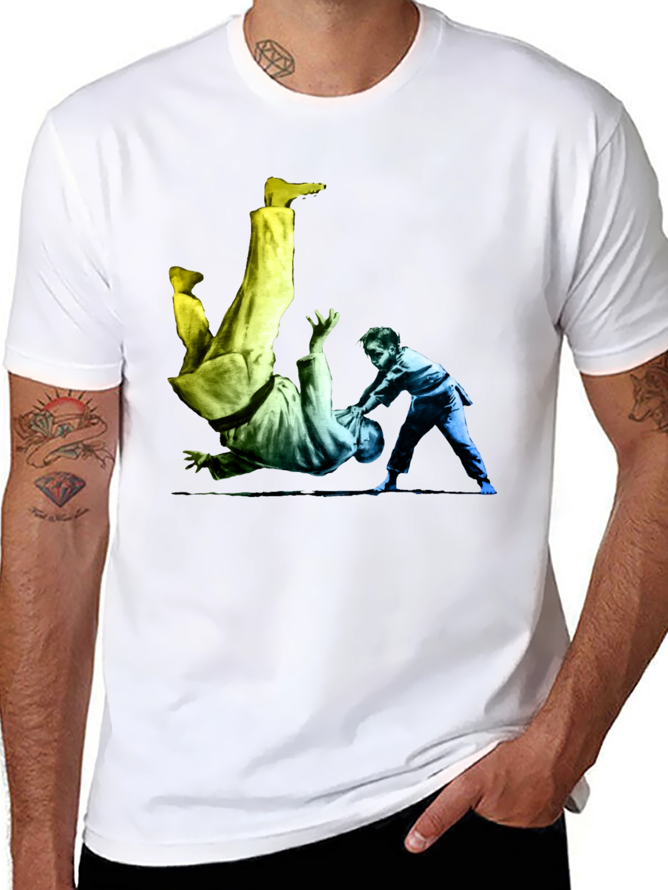 Black Judo Throw Graphic Black T-Shirt view 8