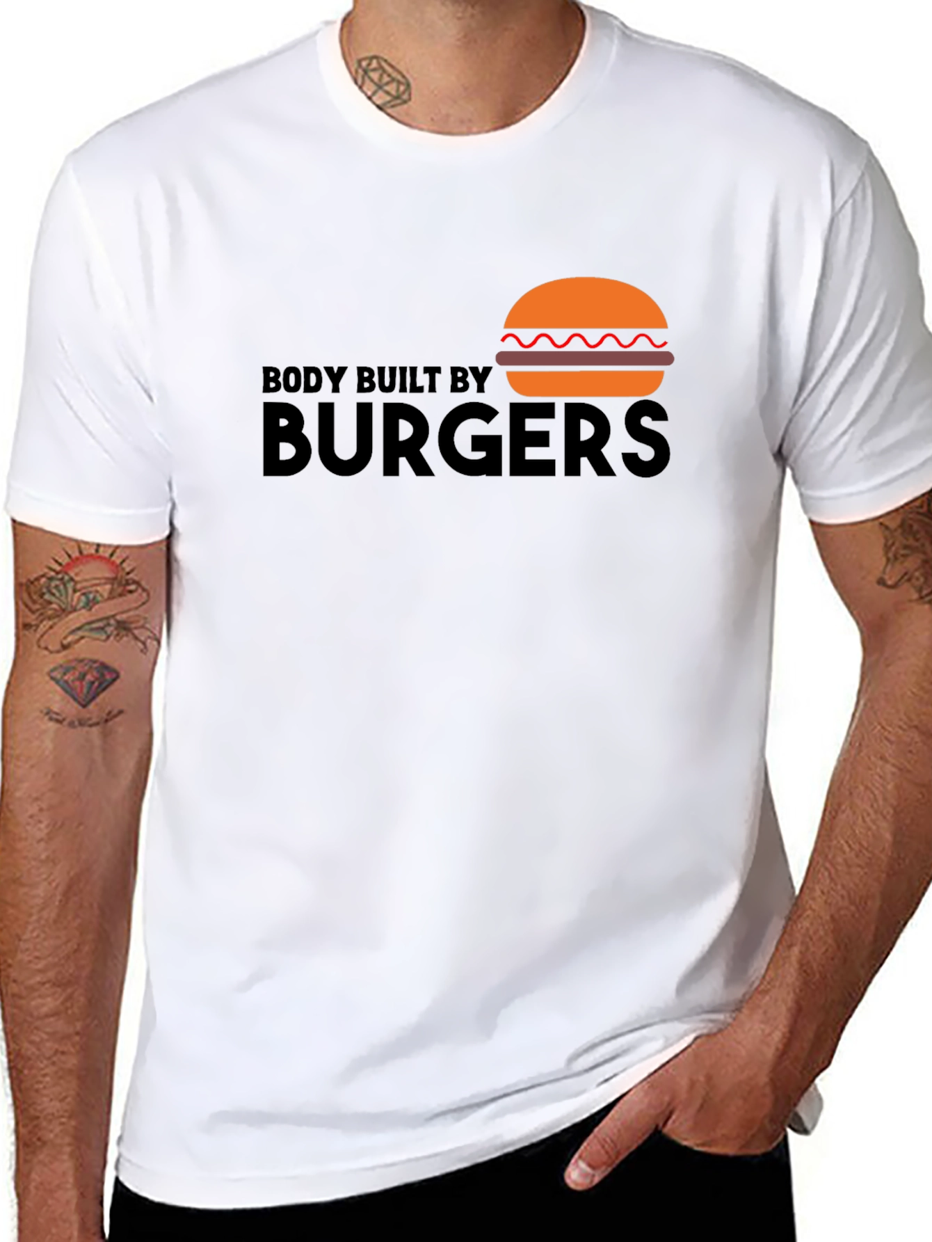 Black Body Built by Burgers Graphic T-Shirt view 8