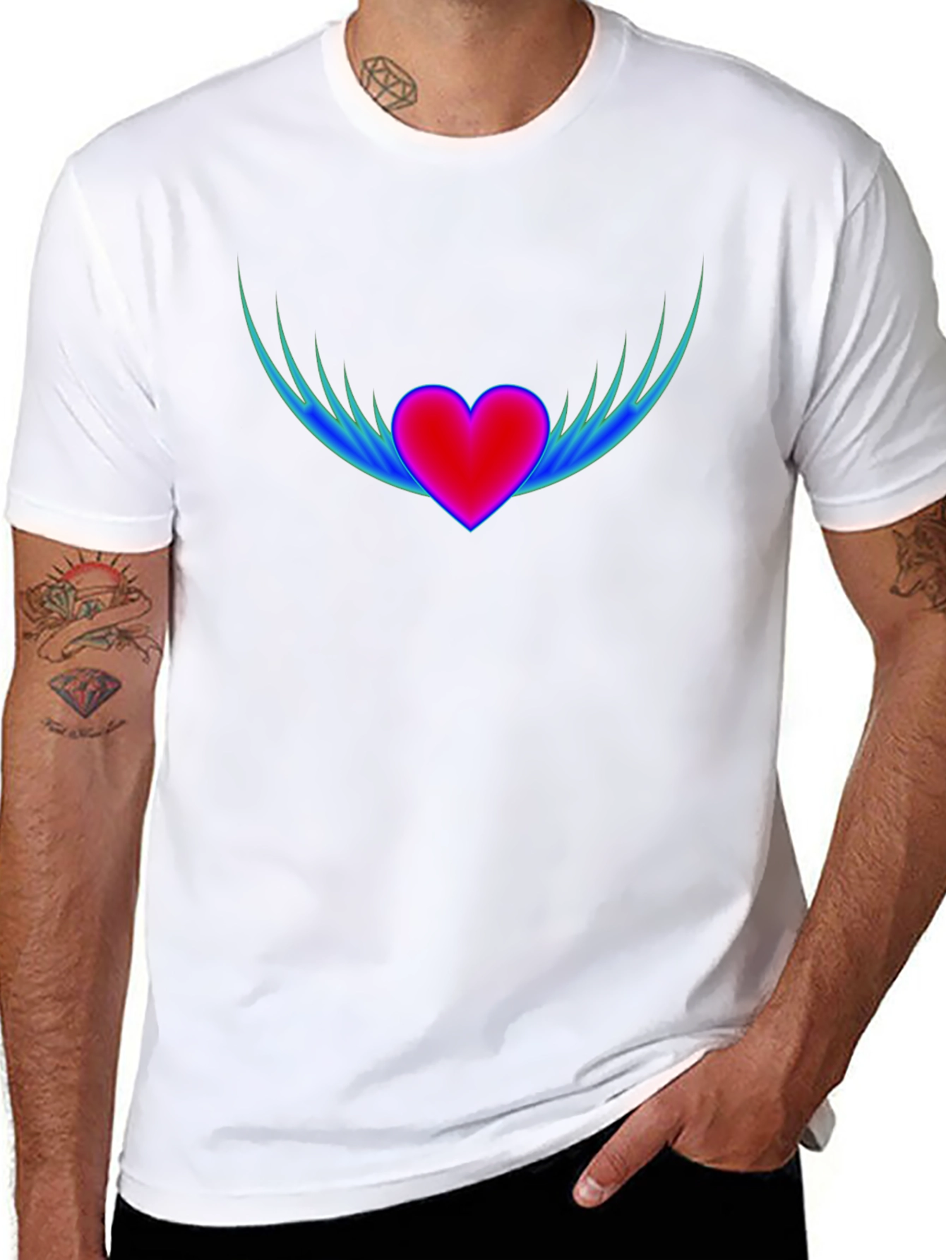 Black Heart Wings Graphic T-Shirt - Stylish Black Tee view 8