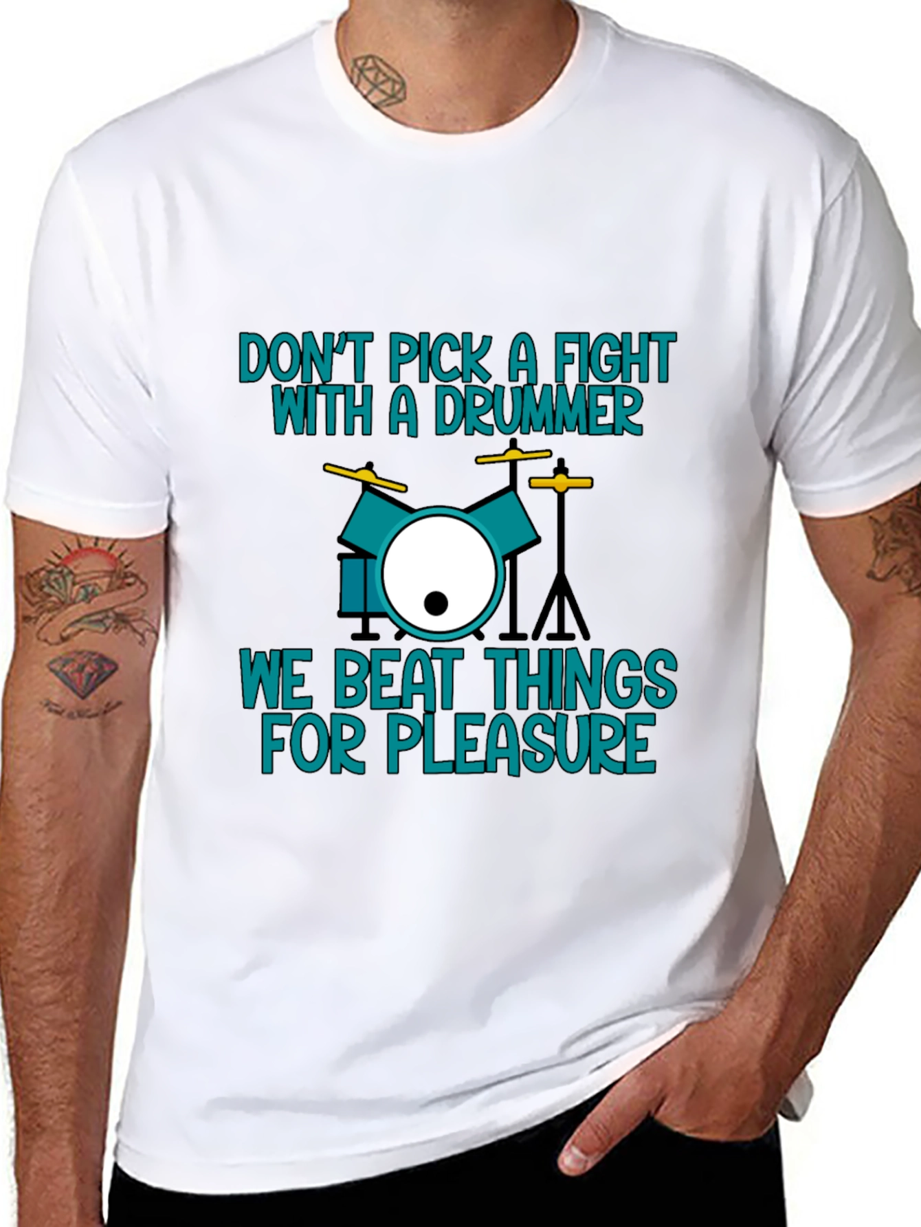 Black Drummer T-Shirt: Don't Pick a Fight! view 8
