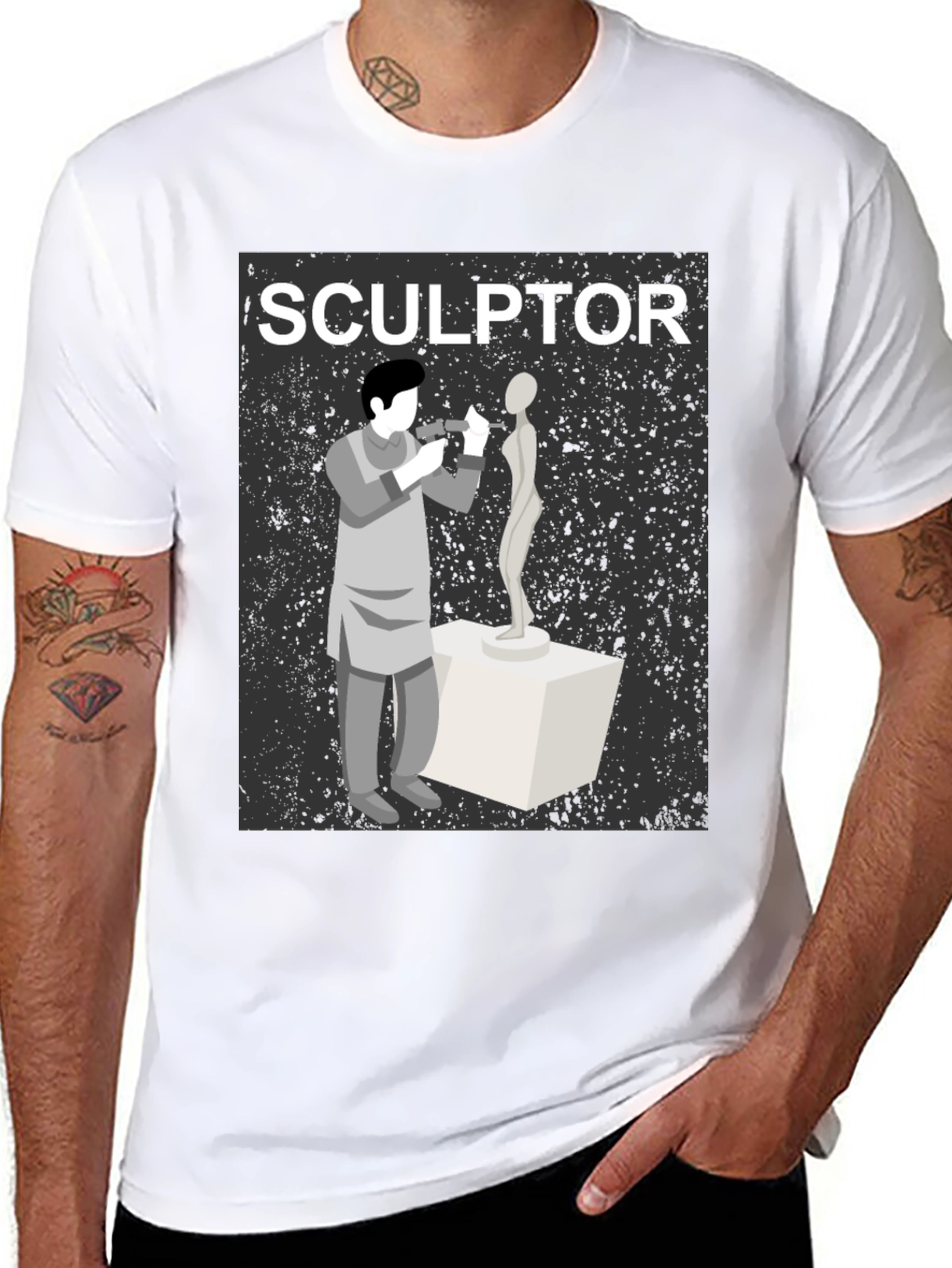 Black Sculptor T-Shirt - Artistic Design view 8