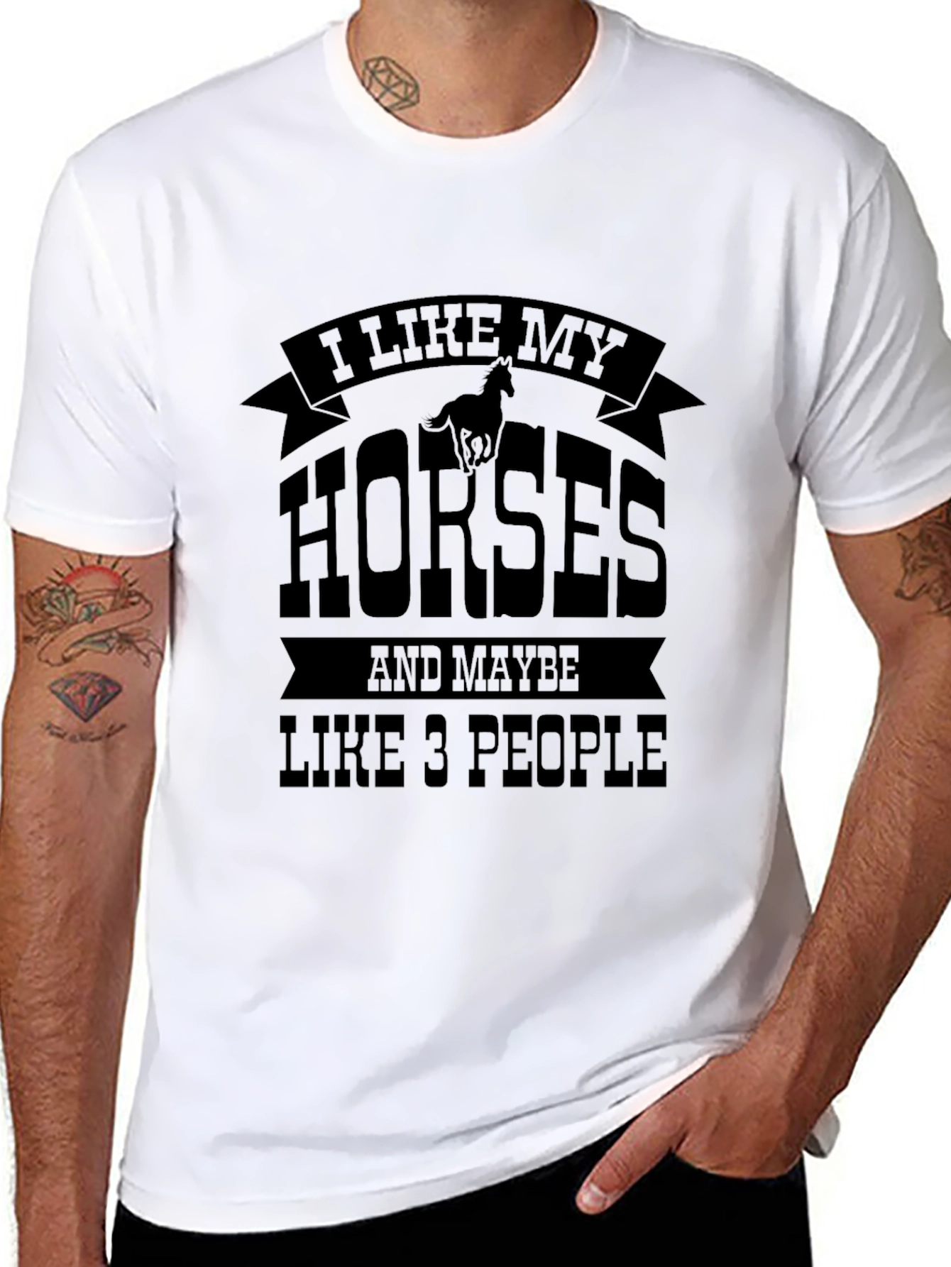 Black I Like My Horses T-Shirt view 8