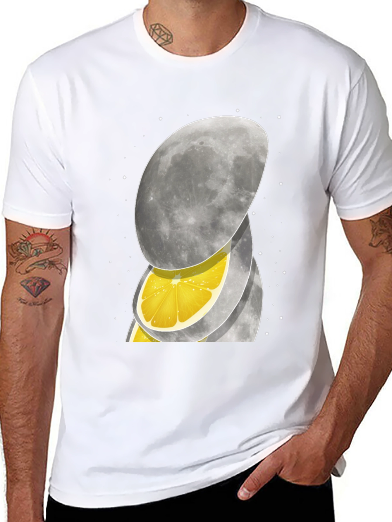 Black Lemon Moon Graphic Tee - Unique Design! view 8