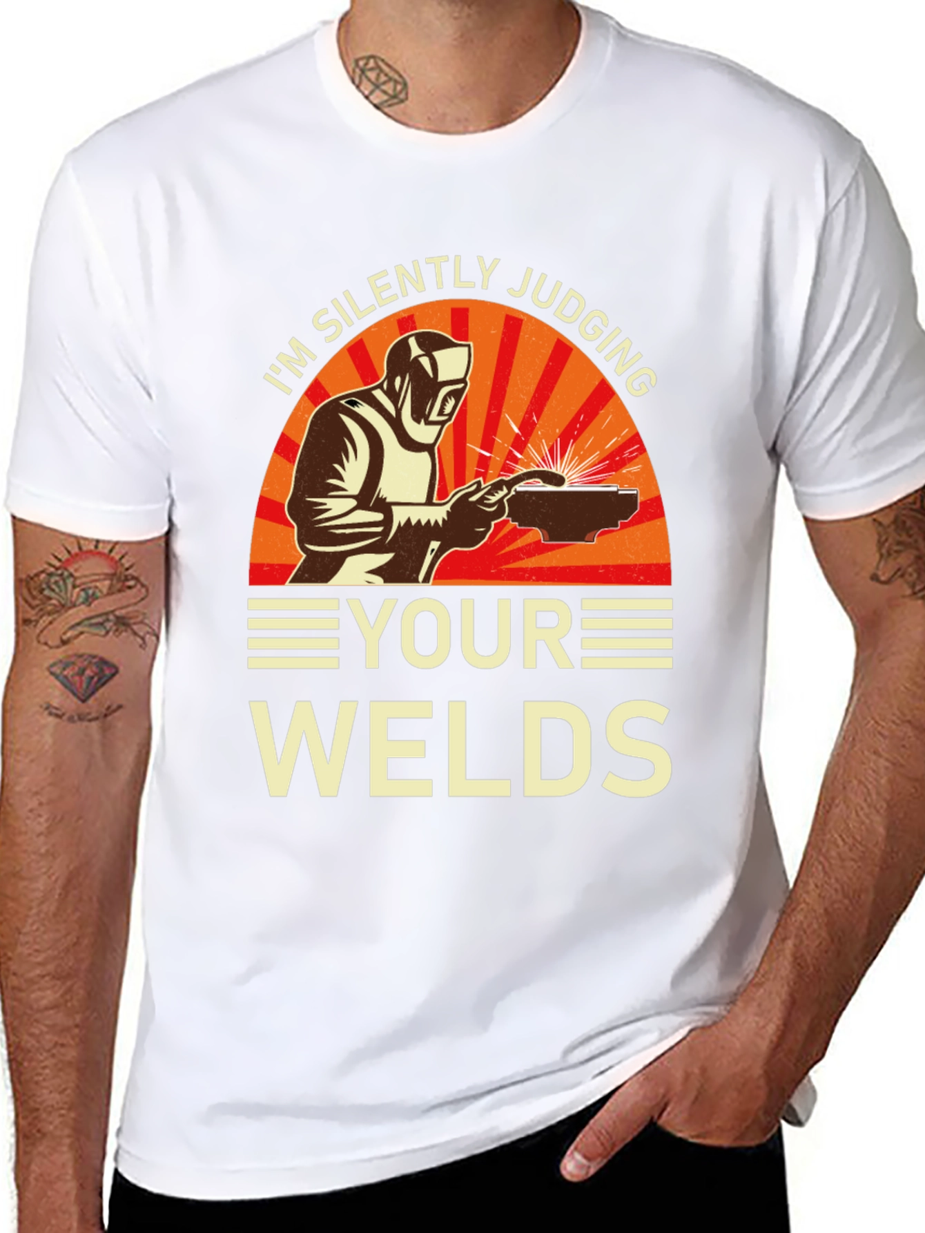 Black Welder T-Shirt - Silently Judging Your Welds Funny Tee view 8