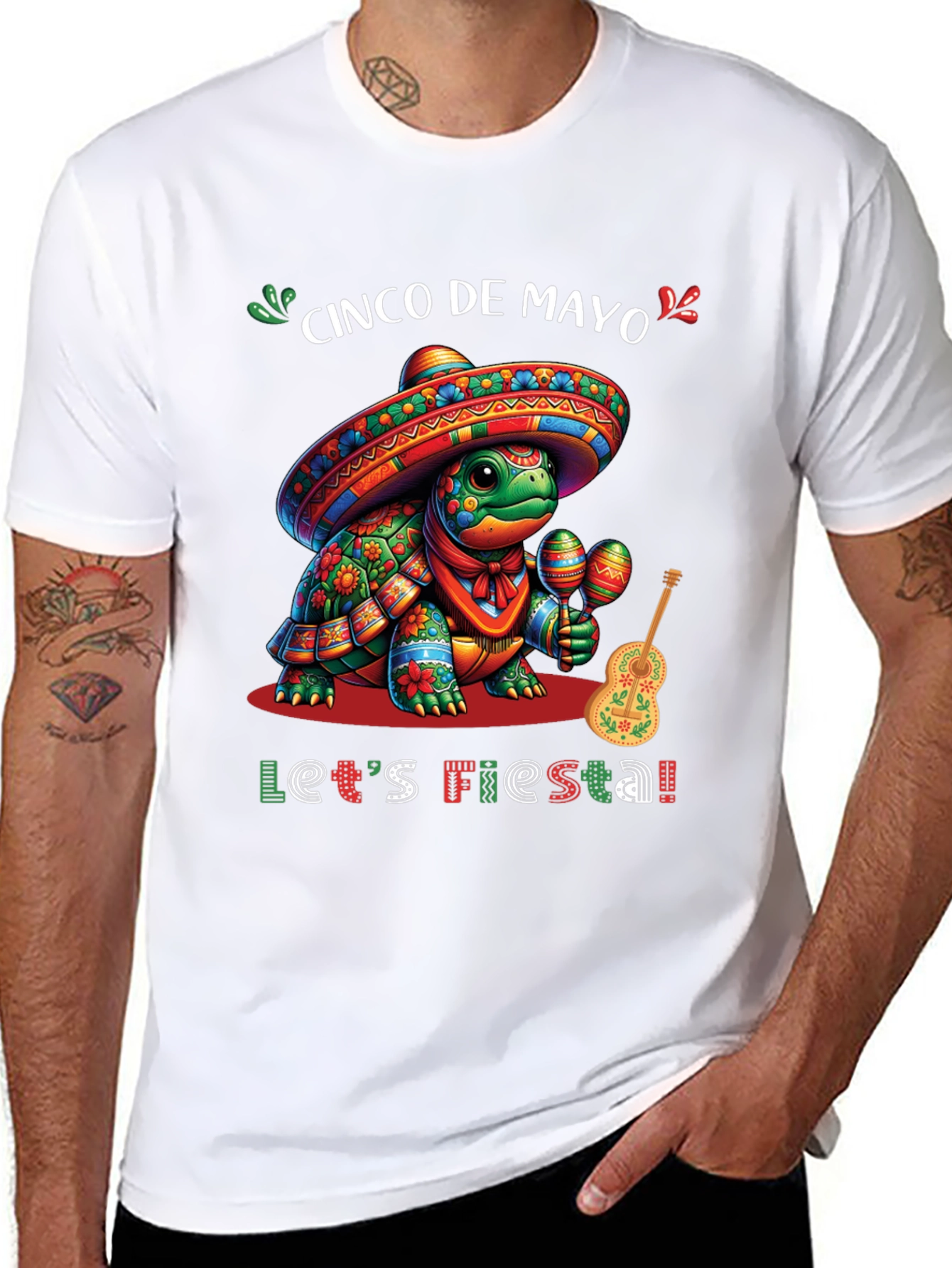 Black Cinco de Mayo Turtle Fiesta T-Shirt view 8