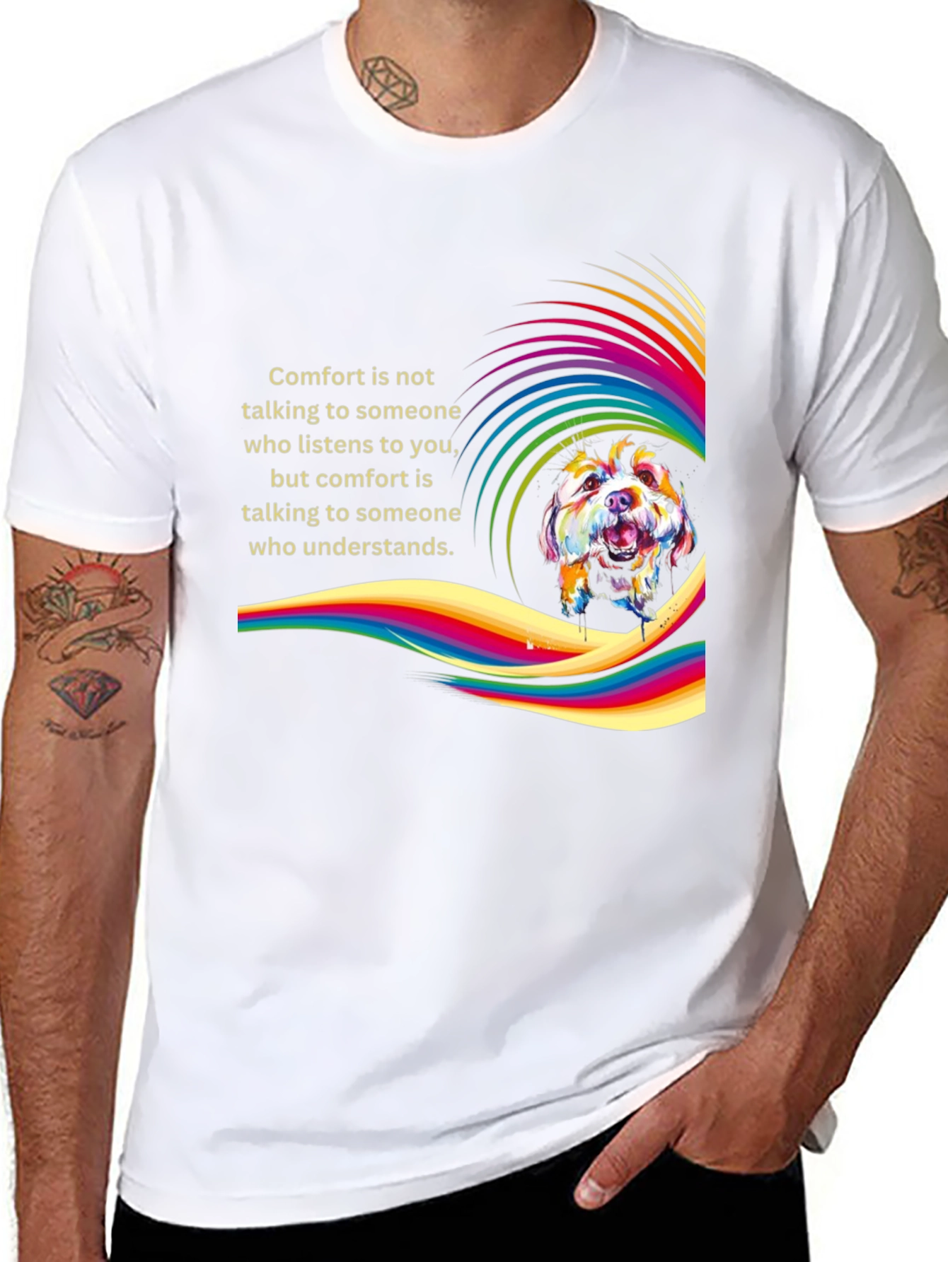 Black Comfort Dog T-Shirt - Stylish Graphic Tee for Pet Lovers view 8