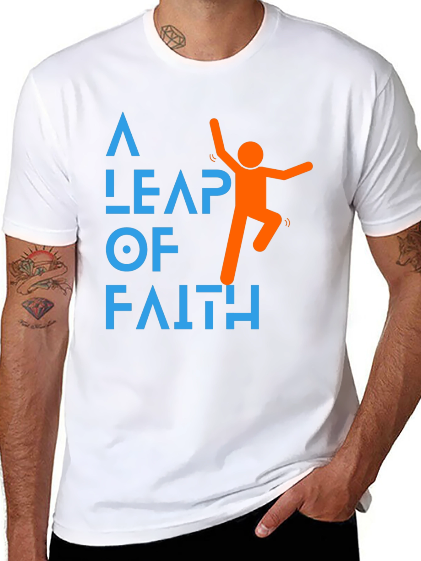 Black Leap of Faith Graphic Tee - Motivational Black T-Shirt view 8