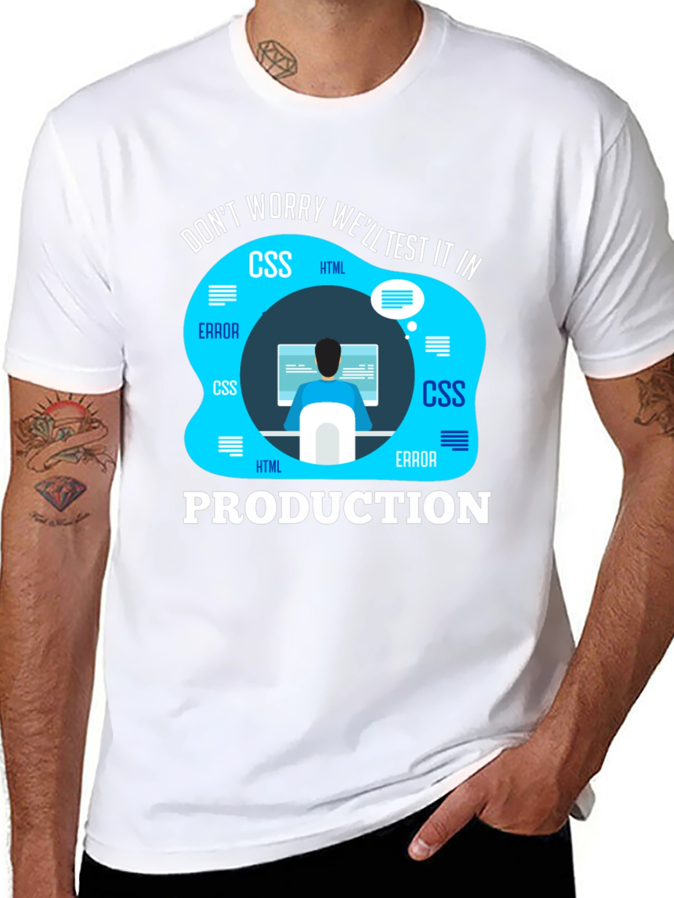 Black Programmer T-Shirt - We'll Test It In Production view 8