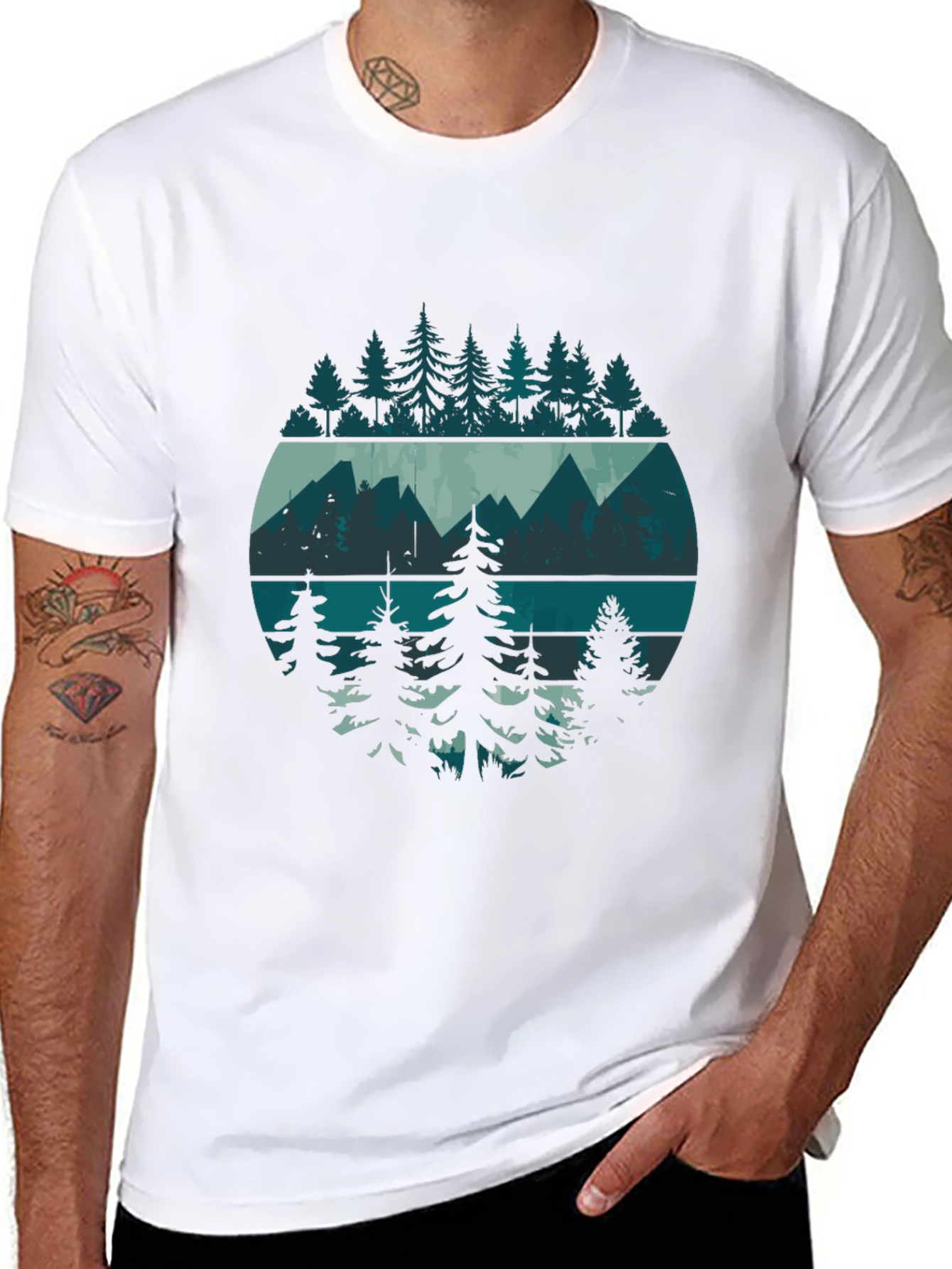 Black Mountain & Trees Graphic Tee view 8