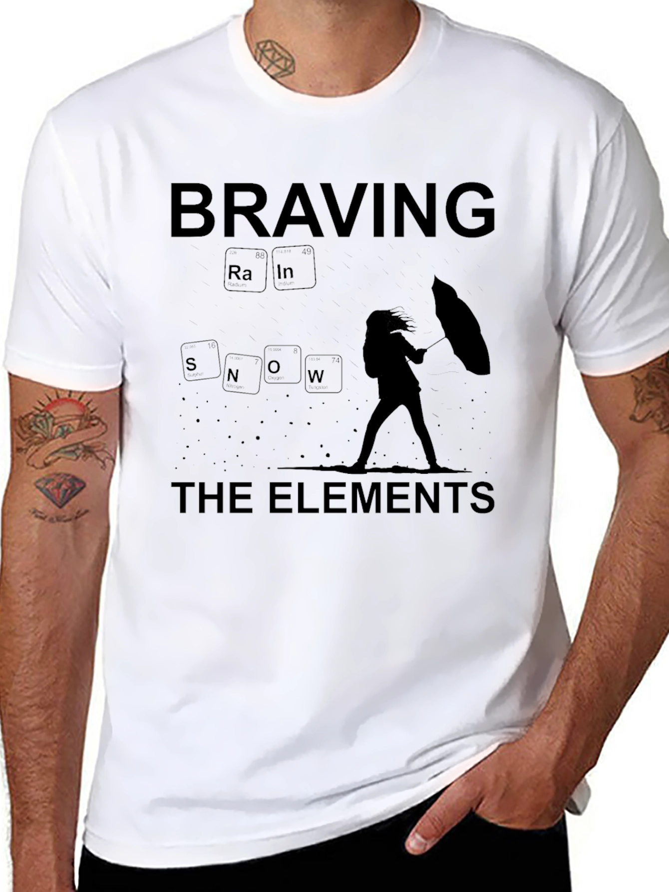 Black Braving the Elements T-Shirt: Rain or Snow view 8